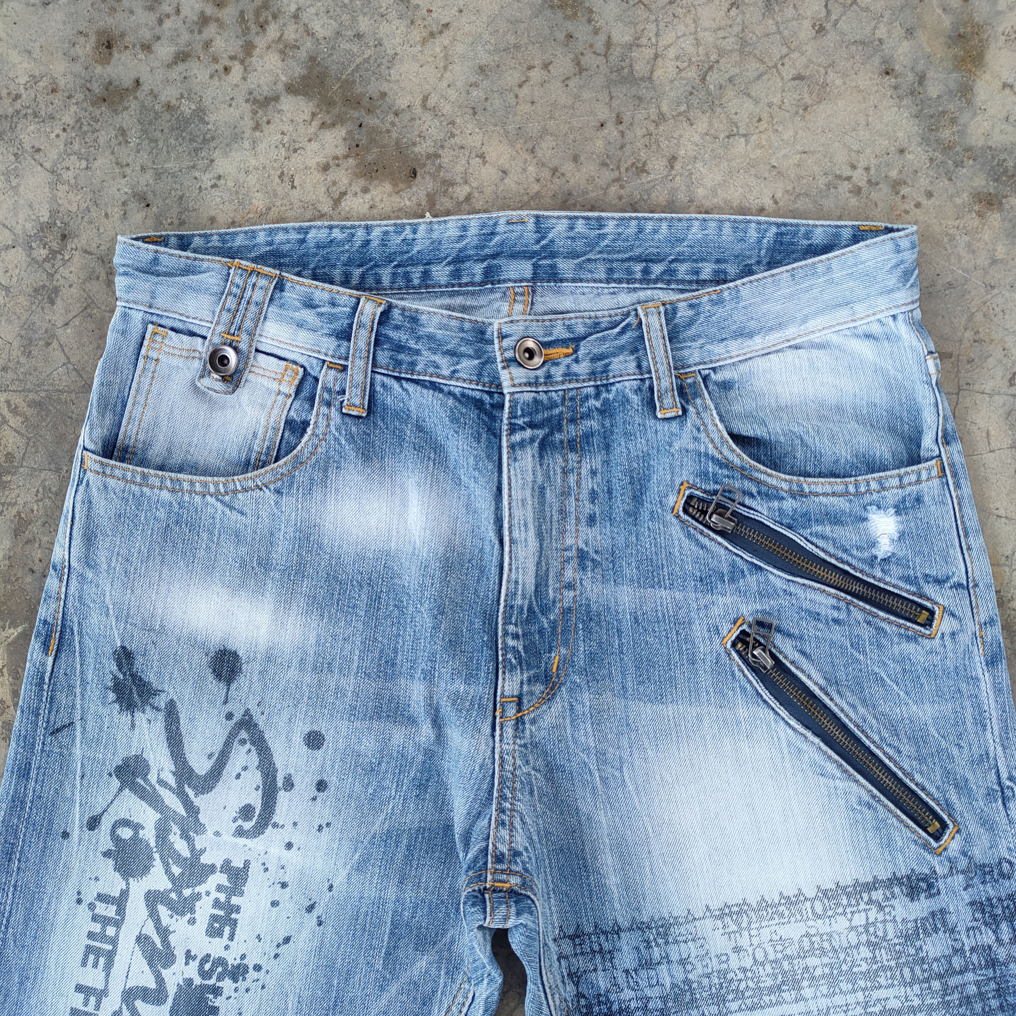 Art Comes First × Japanese Brand × Jean VINTAGE SPINASH SKULL JEANS DENIM PANTS Size US 34 / EU 50 - 4 Thumbnail