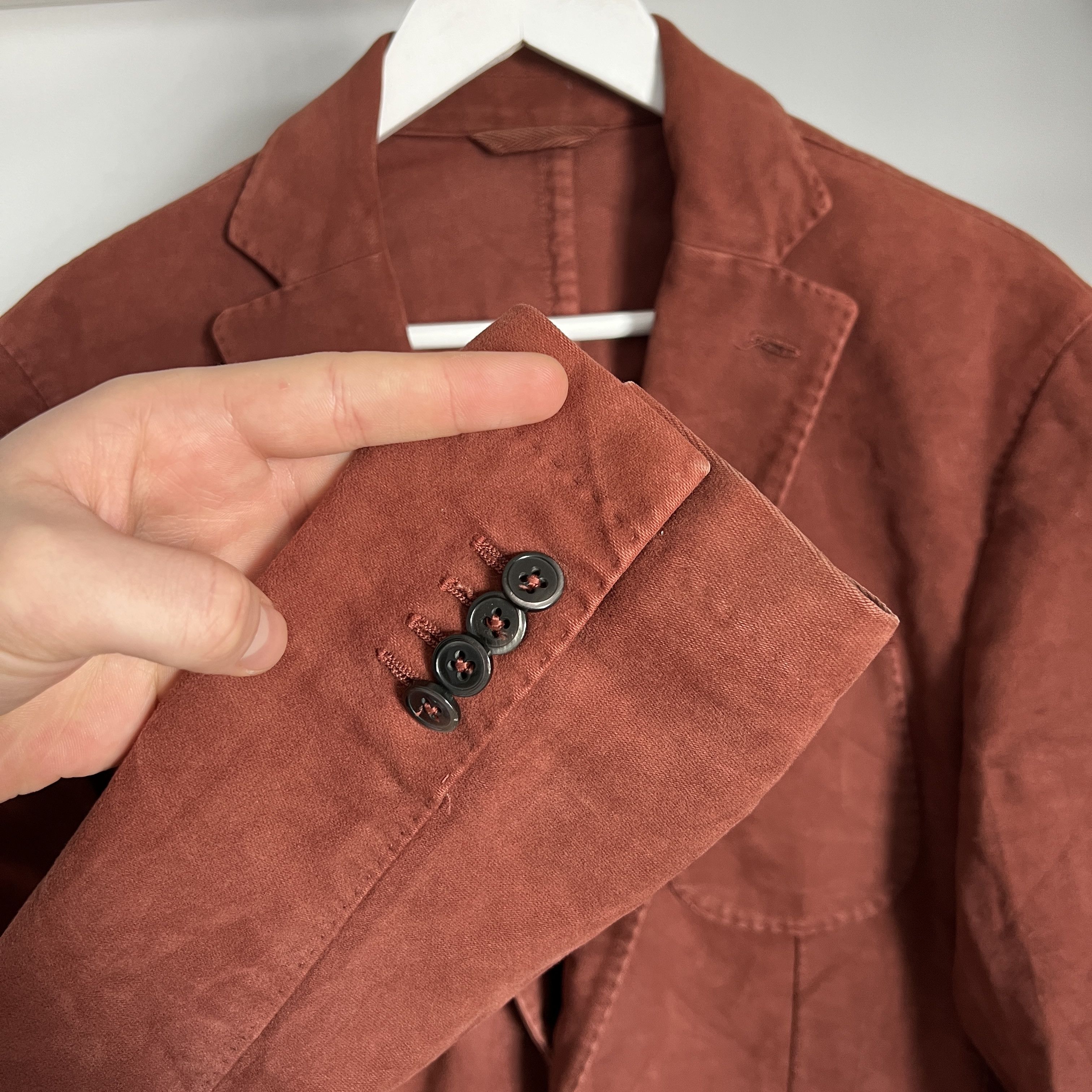 Luigi Bianchi Men's L.B.M 1911 Cotton Casual Red Blazer Jacket Size 46R - 7 Thumbnail