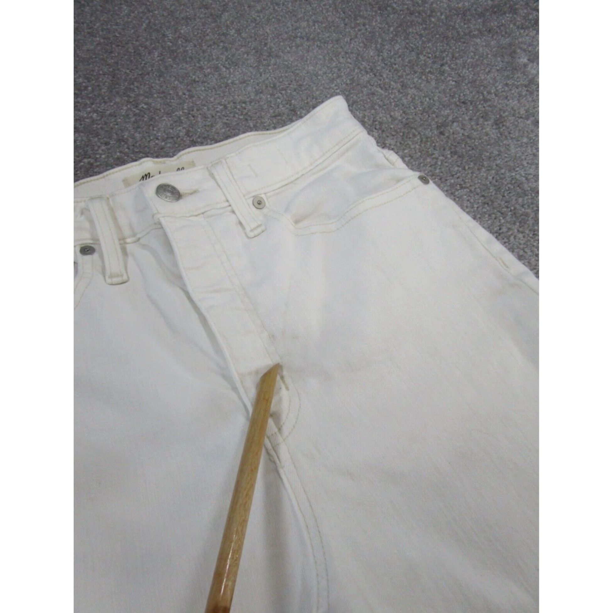 Madewell Womens Madewell Classic Straight 27 White High Rise Jeans Size 27" / US 4 / IT 40 - 3 Thumbnail