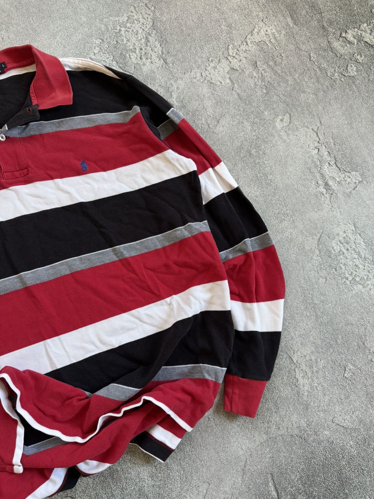 Polo Ralph Lauren × Vintage Polo Ralph Lauren L striped rugby polo long sleeve tee shirt Size US L / EU 52-54 / 3 - 4 Thumbnail