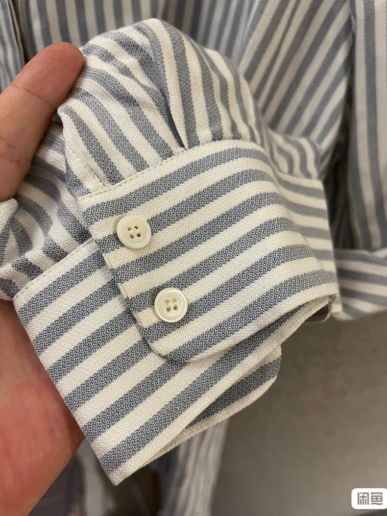 Loro Piana LORO PIANA Silk striped shirt Size M / US 6-8 / IT 42-44 - 4 Thumbnail