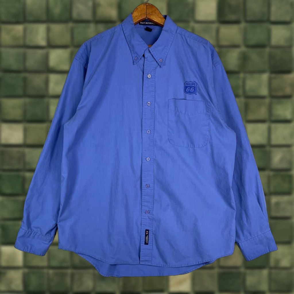 Port Authority Port Authority Phillips 66 Men's Long Sleeve Blue Button Down Shirt Large CU23 Size US L / EU 52-54 / 3 - 1 Thumbnail
