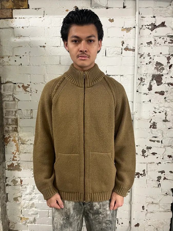 Dolce & Gabbana 1990s Dolce & Gabbana Camel Wool Zip-Up Sweater Size US M / EU 48-50 / 2 - 2 Thumbnail