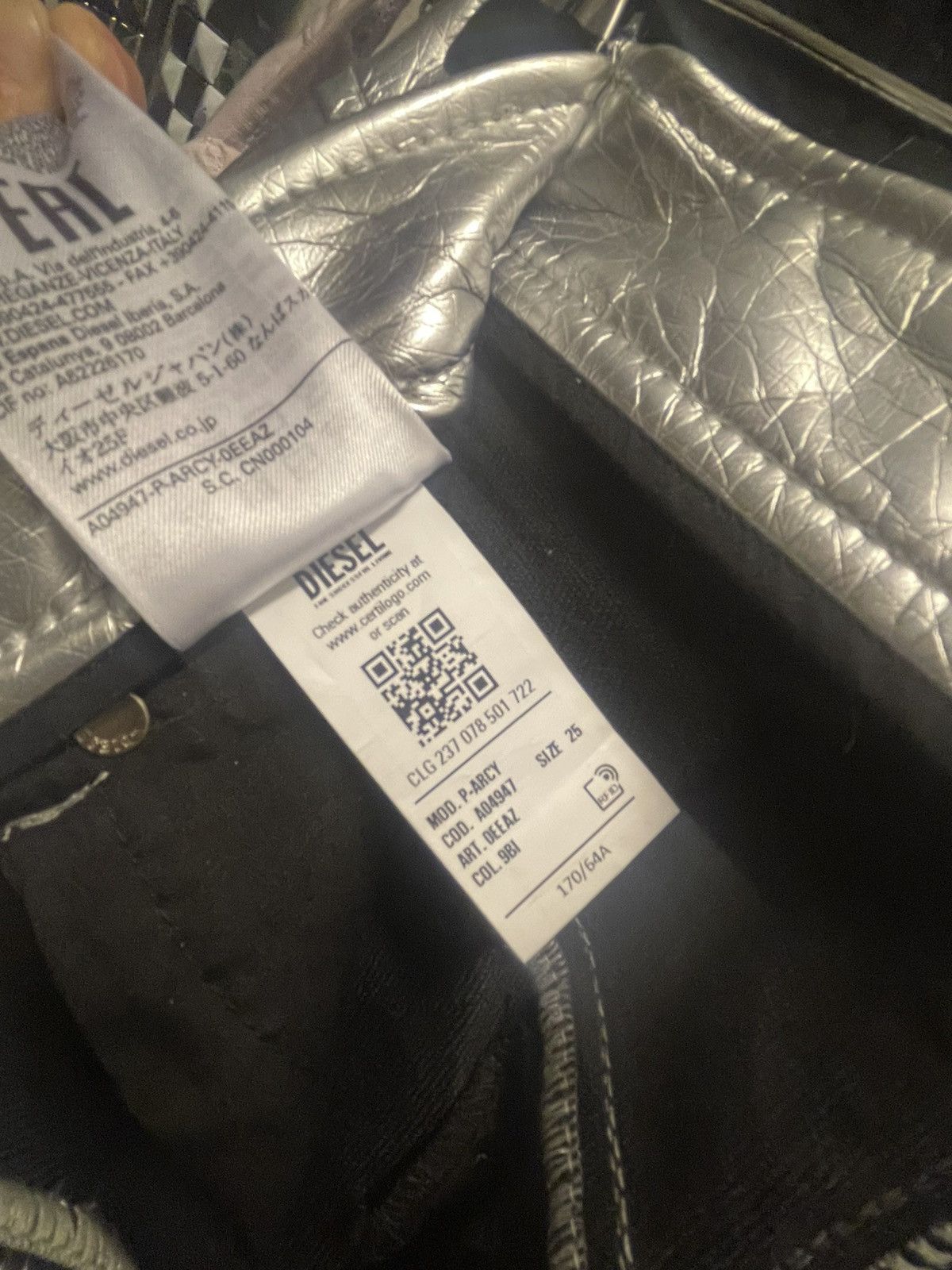Diesel Diesel Metallic Silver Straight Leg Pants Size 25" / US 0 / IT 36 - 5 Thumbnail