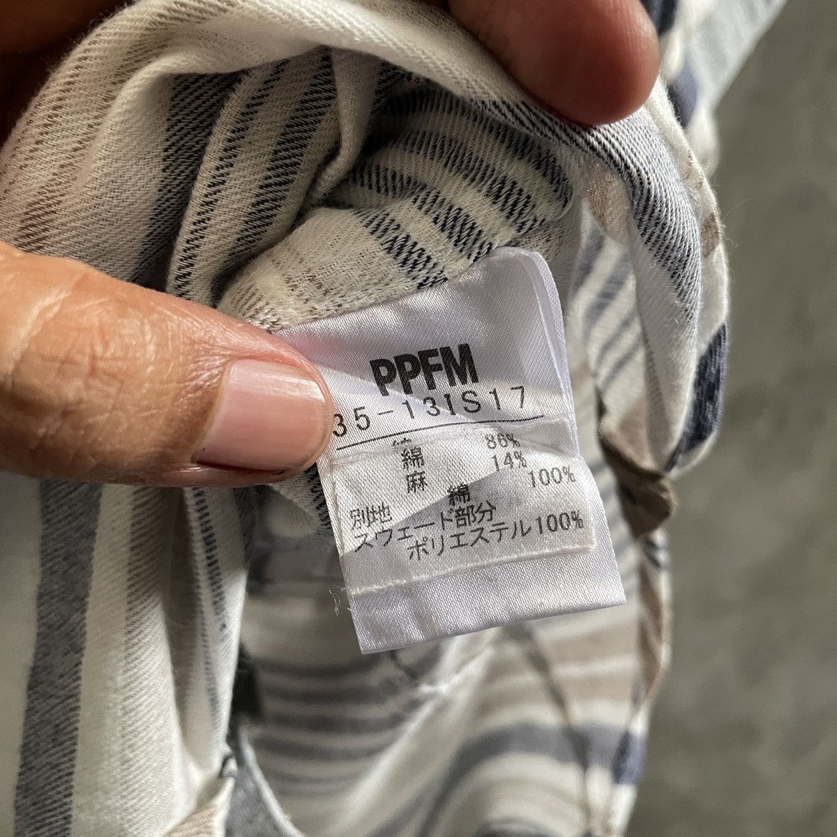 If Six Was Nine × Le Grande Bleu (L.G.B.) × PPFM PPFM Eastern Rock double collar stripes shirt Size US L / EU 52-54 / 3 - 9 Thumbnail