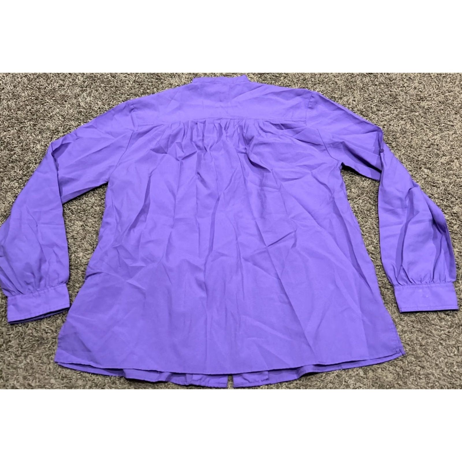 Vintage VINTAGE Ms. Casuals Button-Up Blouse Women 16 Purple Long Sleeve Collared 90s Casual Shirt Womens Size XXL / US 16-18 / IT 52-54 - 3 Thumbnail
