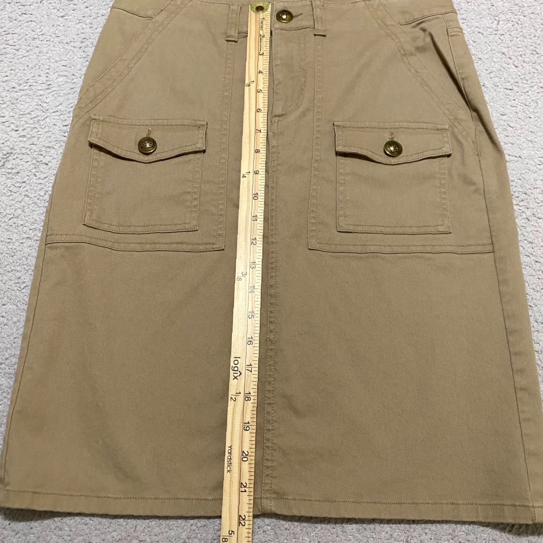 Chaps VINTAGE Chaps Skirt Beige Knee Length Pencil Straight Pockets Casual Womens 8 Size 30" / US 8 / IT 44 - 5 Thumbnail
