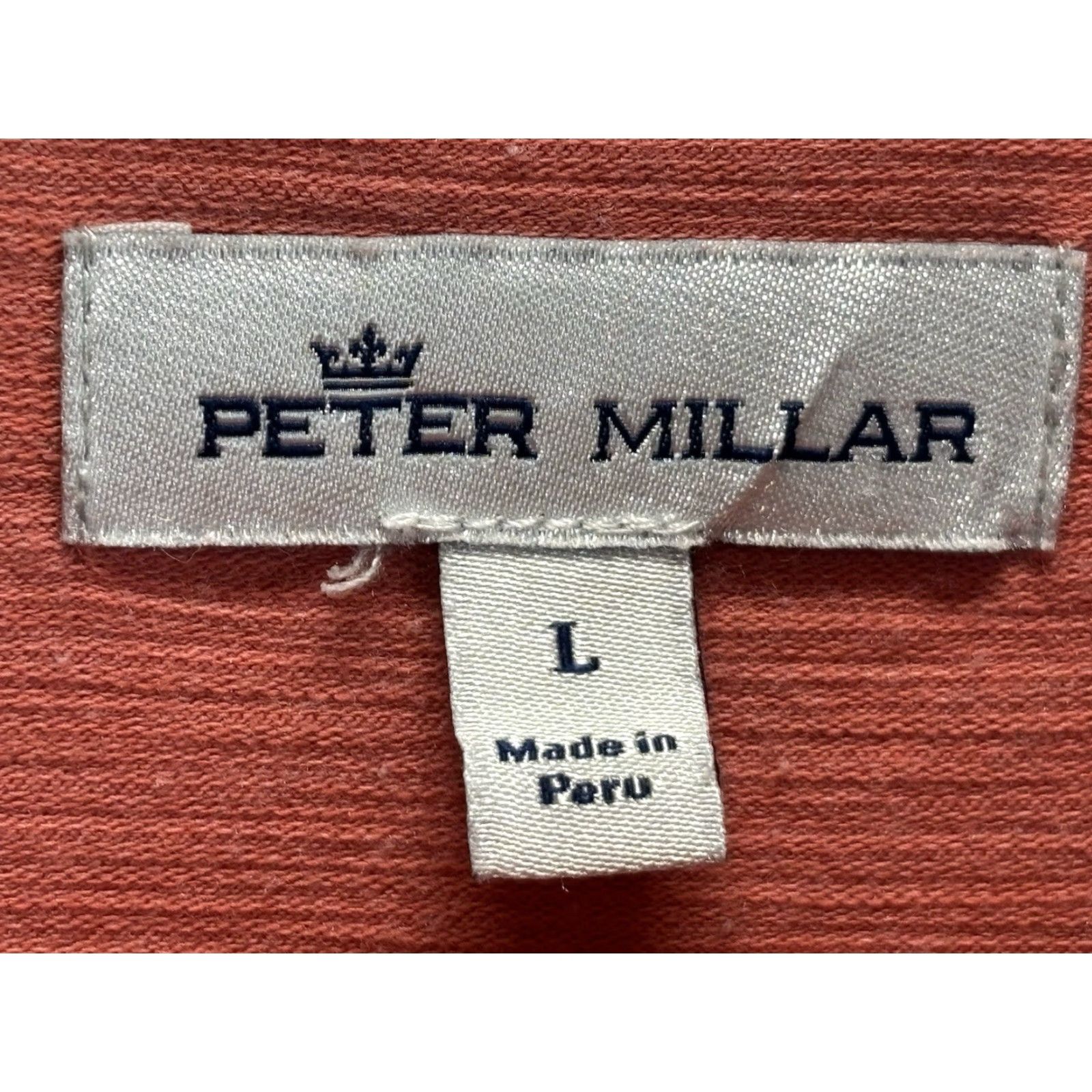 Peter Millar Peter Millar 1/4 Zip Pullover Shirt Men’s Large Cotton Blend Golf Slub Knit Coral/orangish Pink Mens Size US L / EU 52-54 / 3 - 5 Thumbnail