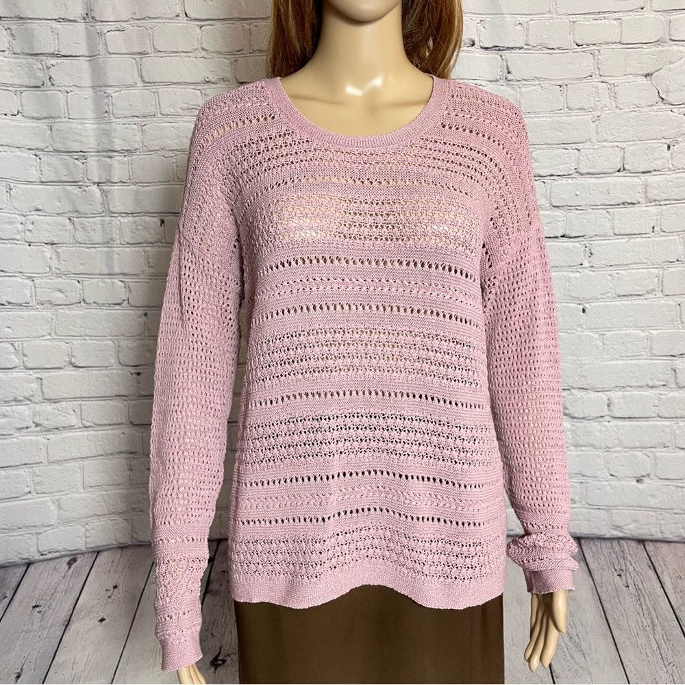 J. Jill New J.Jill Dusty Rose Cotton Blend Knit Sweater Size XS Size XS / US 0-2 / IT 36-38 - 9 Thumbnail