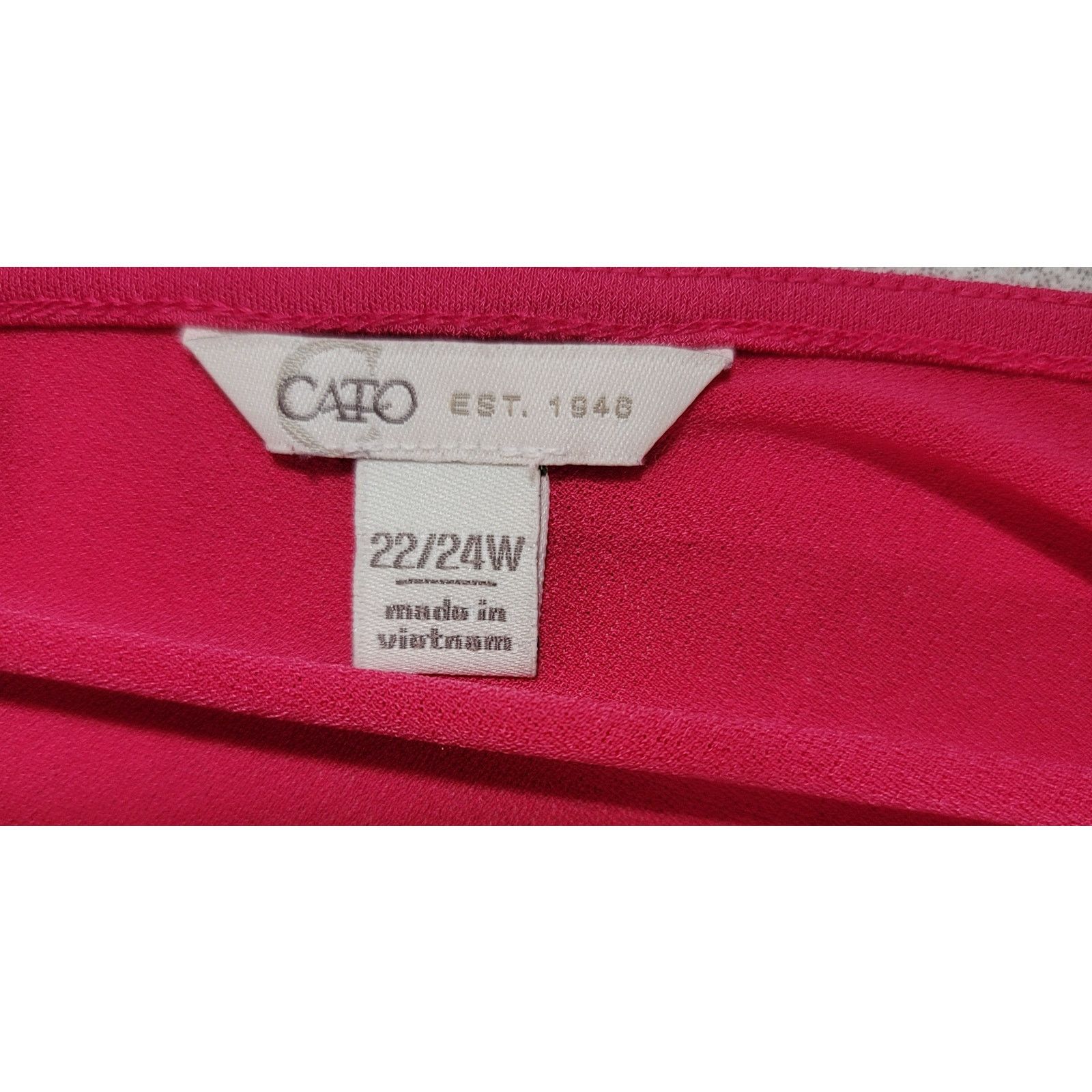 Other Cato Pink Fuchsia Crisscross Tie Front Top 22W 24W Flowy Size 3XL / US 20-22 - 3 Thumbnail