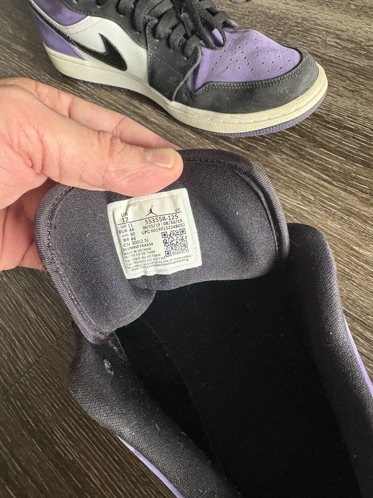 Jordan Brand Purple air jordan 1 low Size US 12 / EU 45 - 4 Thumbnail