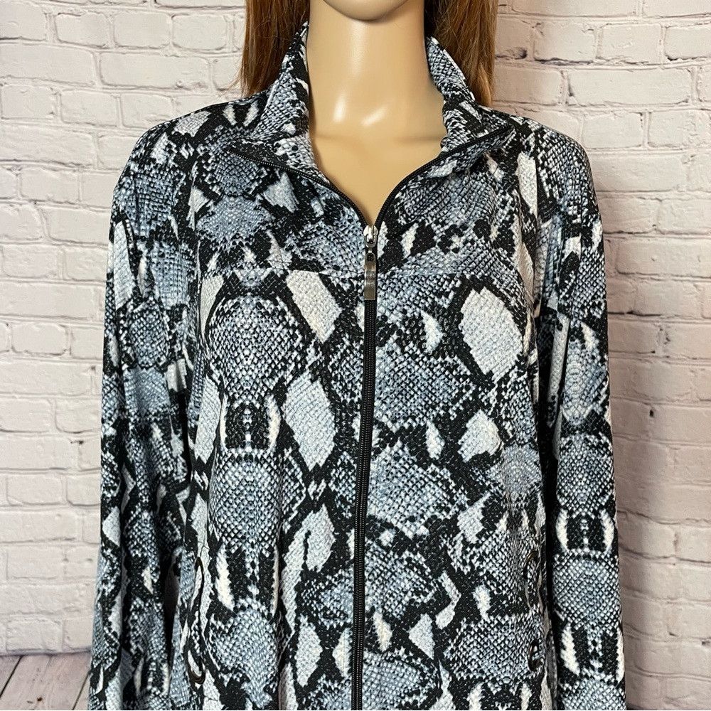Chicos Chico's Snake Print Full Zip Stretch Long Sleeve Jacket Siz Size XL / US 12-14 / IT 48-50 - 2 Thumbnail