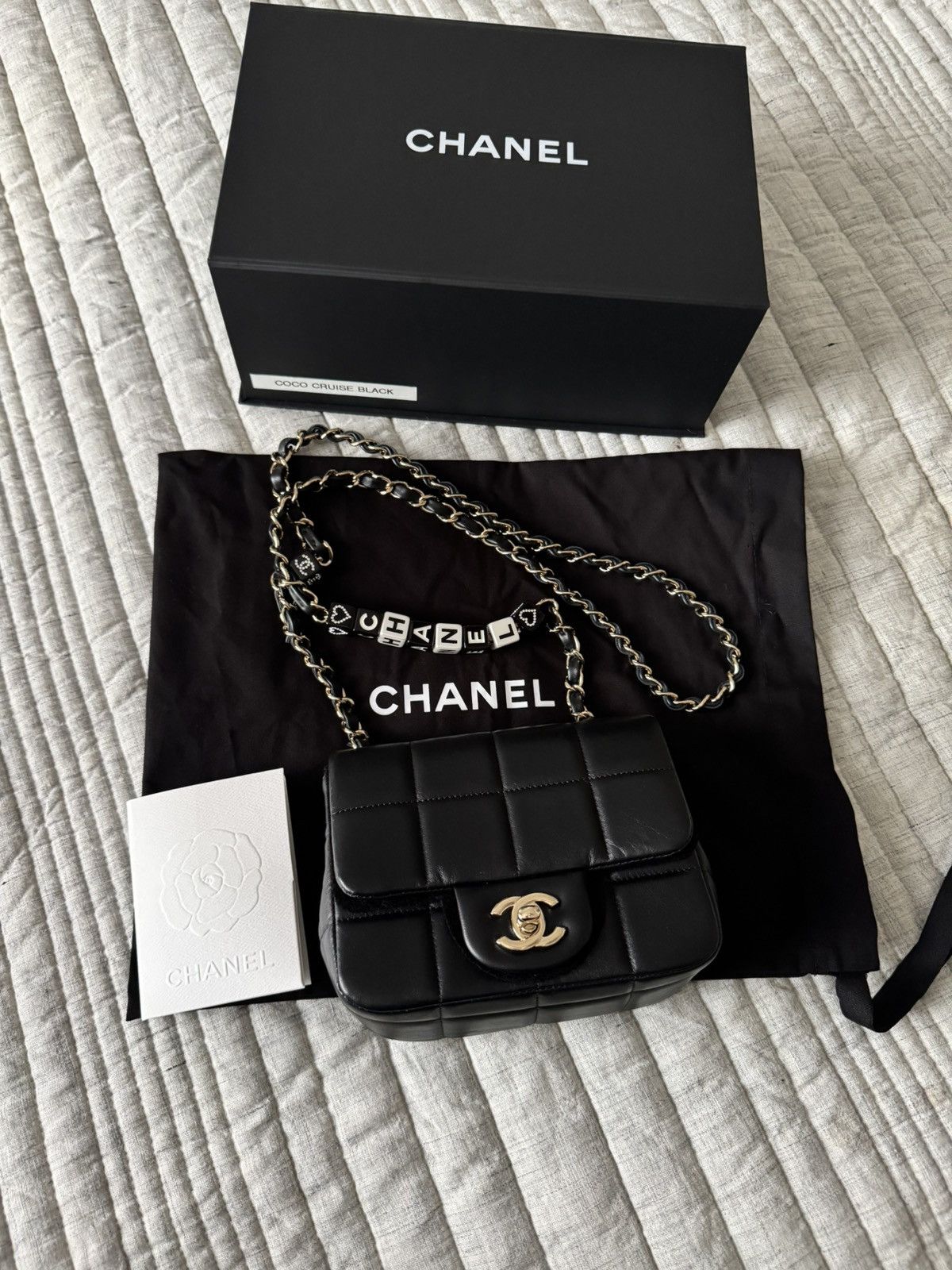 Chanel Lambskin Resin Crystal Square Quilted Mini Monacoco Flap Bag Size ONE SIZE - 3 Thumbnail