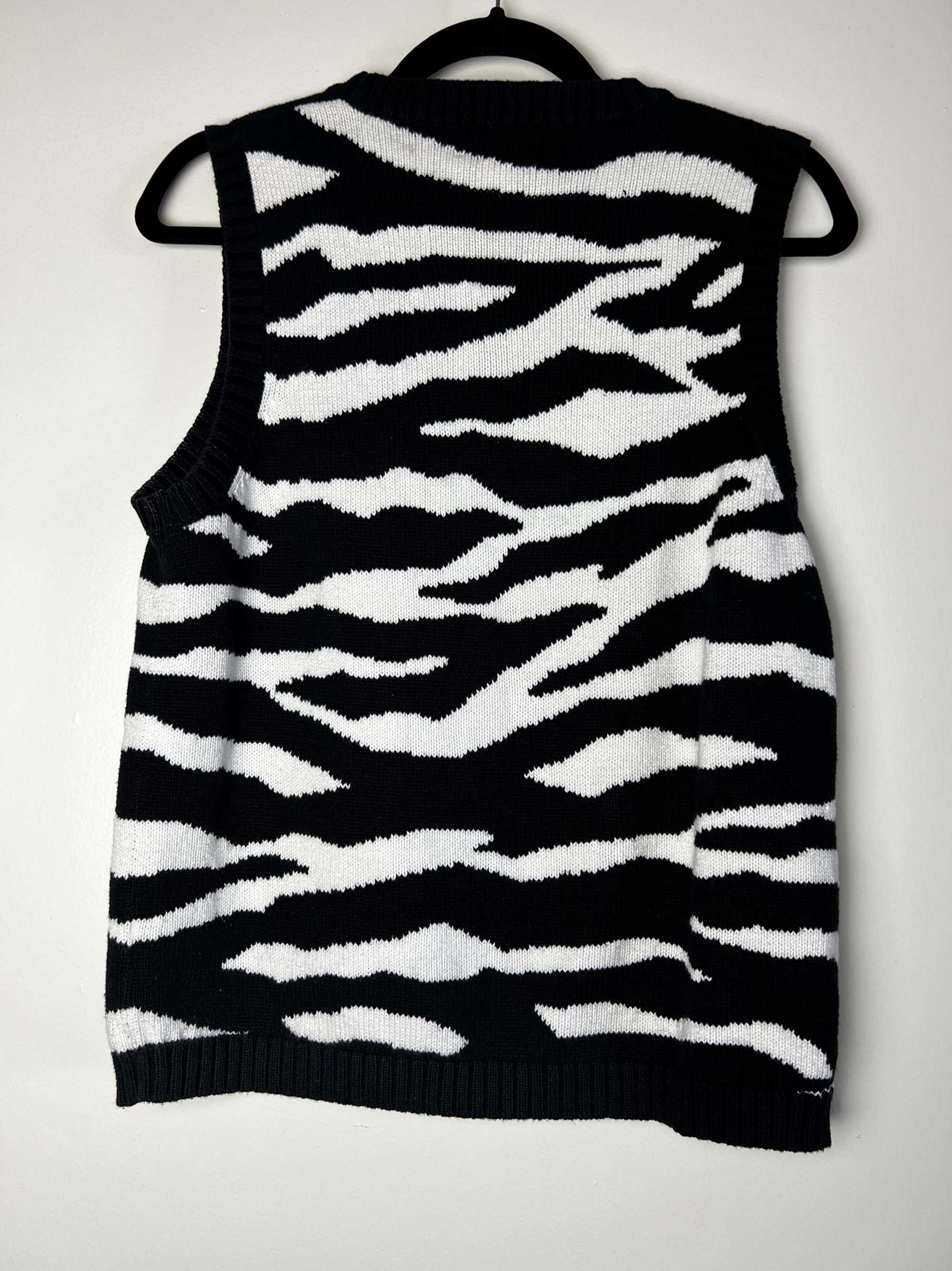 Jones New York Vintage 1990's Jones New York Sport Zebra Print Knit Vest Size M / US 6-8 / IT 42-44 - 8 Thumbnail