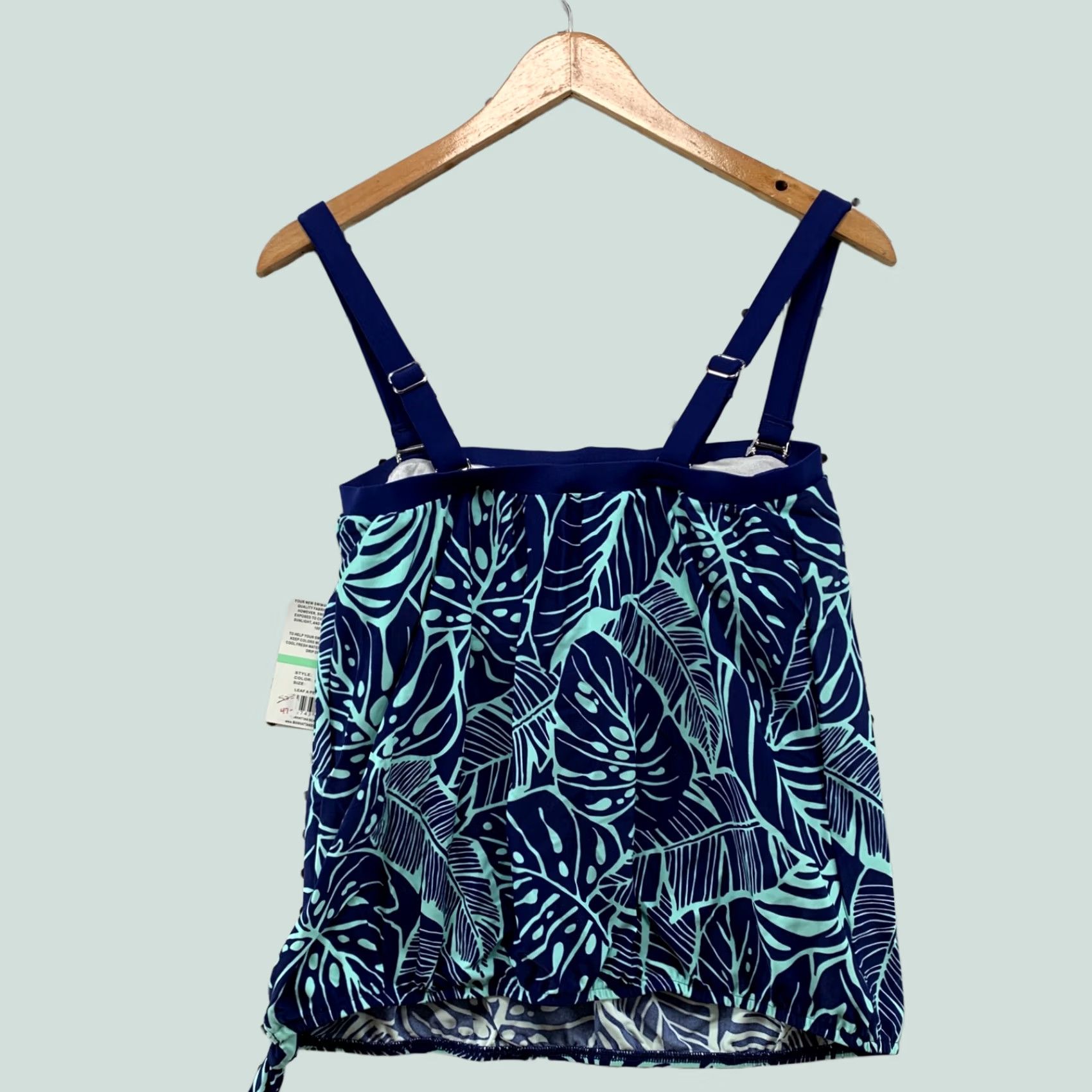 Vintage Maxine of Hollywood Bathing Swimwear Top Womens Size 8 Blue Floral NWT Size M / US 6-8 / IT 42-44 - 1 Thumbnail