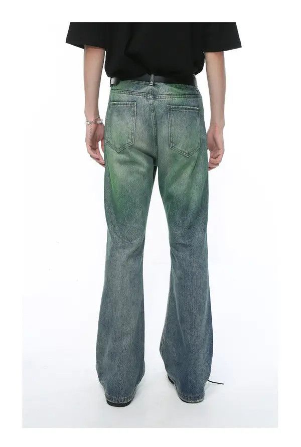 Japanese Brand Vintage green clean fit flared jeans Size US 32 / EU 48 - 4 Thumbnail
