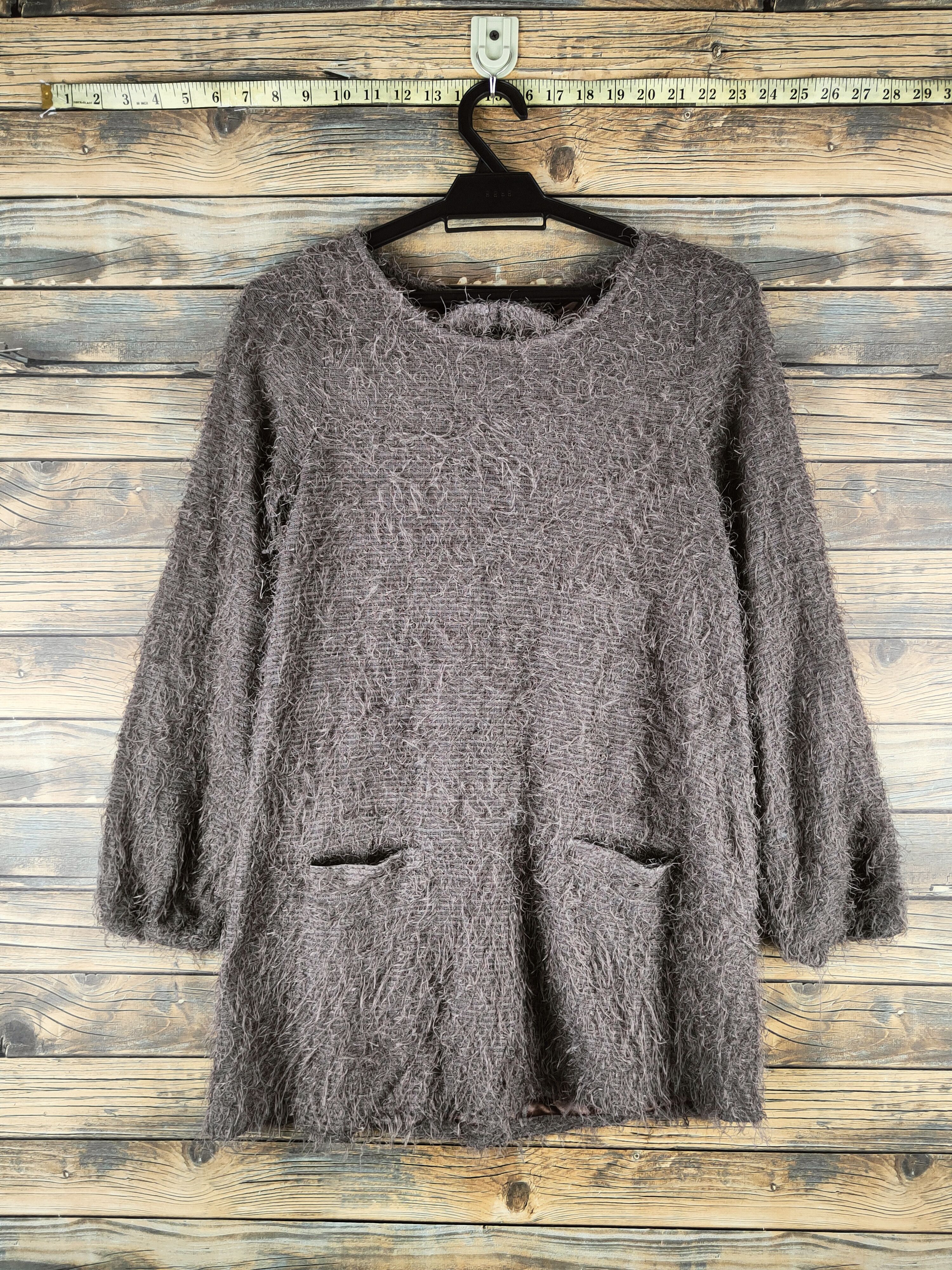 Japanese Brand DL Apple Butter Brown Fur Mohair Knitwear #46-463 Size S / US 4 / IT 40 - 1 Thumbnail