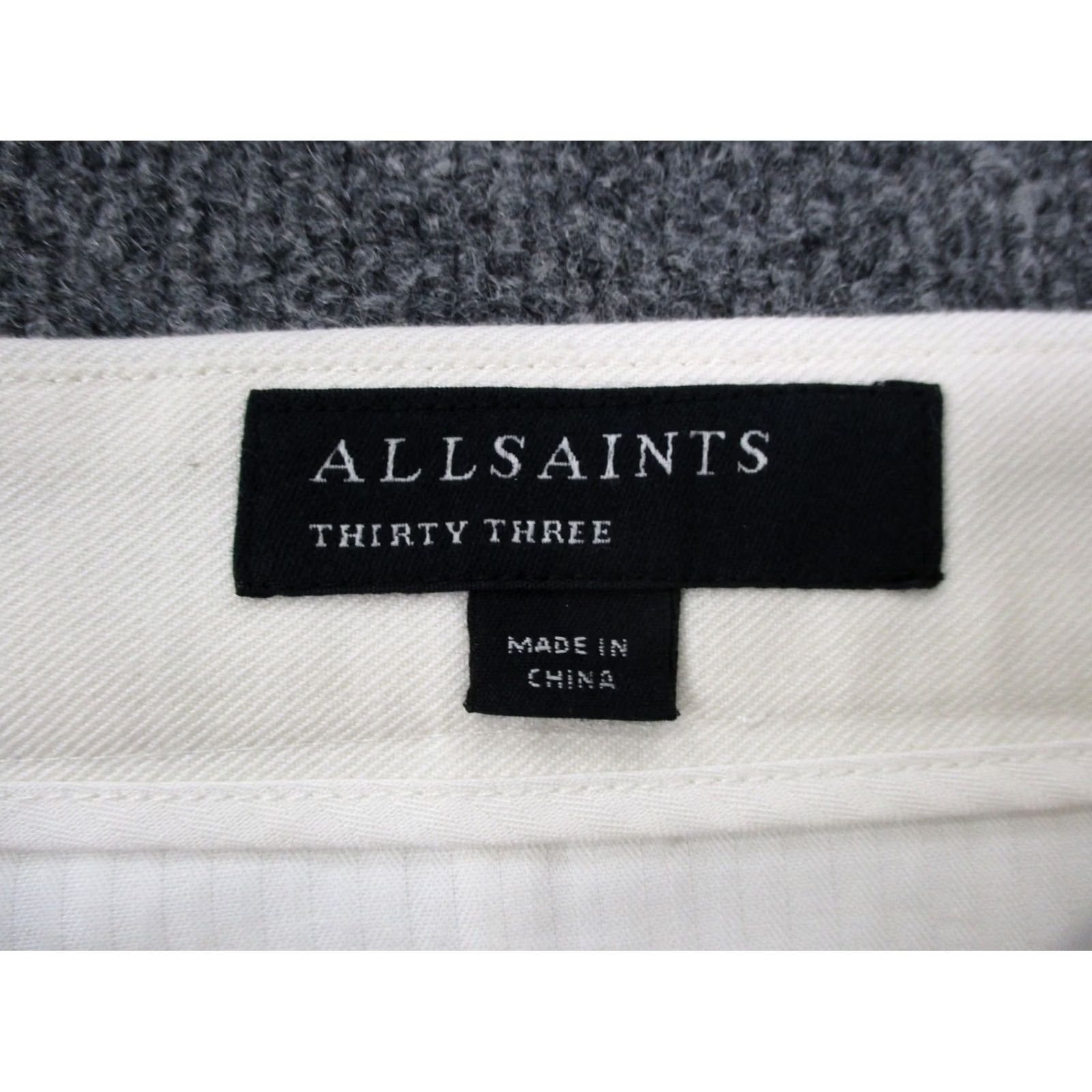 Allsaints Allsaints Mens 33 White Chino Tapered Cropped Performance Golf Business Size US 28 / EU 44 - 7 Thumbnail