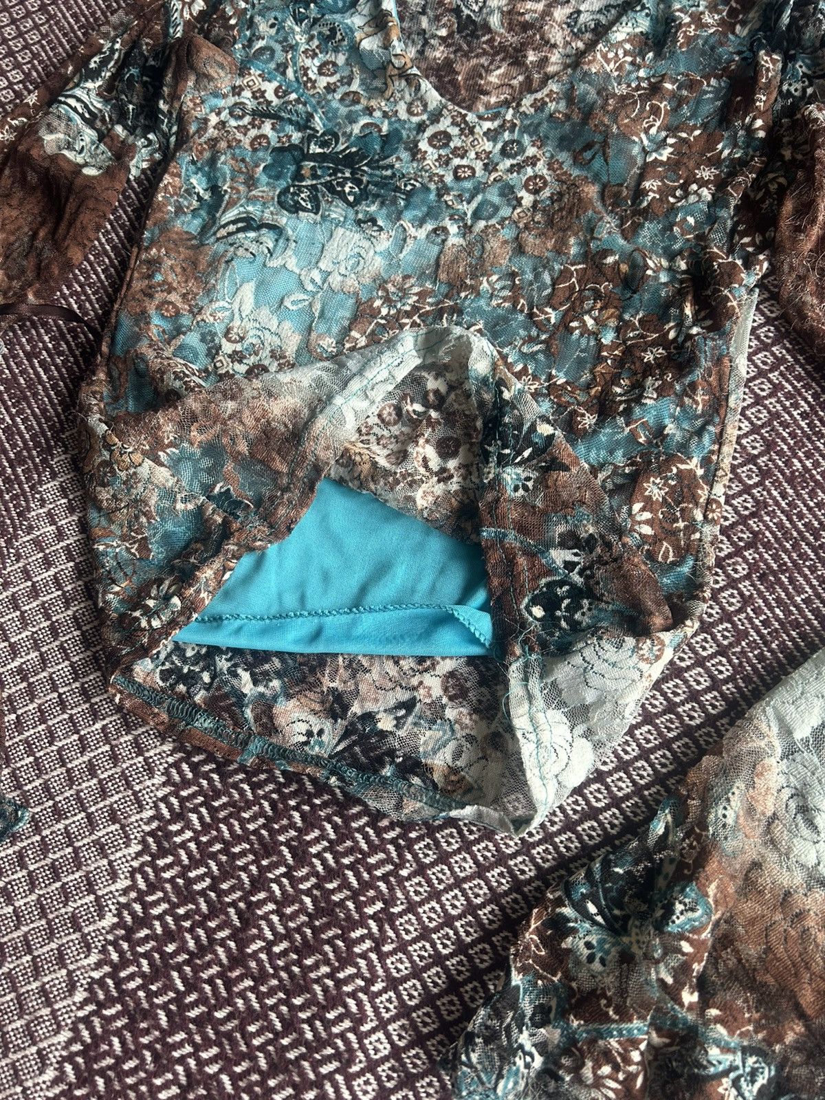 Japanese Brand × Vintage Vintage 90s Y2K Mesh Sleeve Top Shirt Galtier Style Hippie Size S / US 4 / IT 40 - 6 Thumbnail