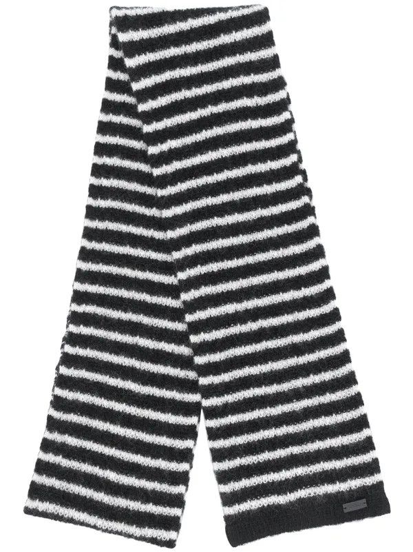 Saint Laurent Paris o1y0325 Size : OS / Scarf in Black/White Size ONE SIZE - 1 Thumbnail