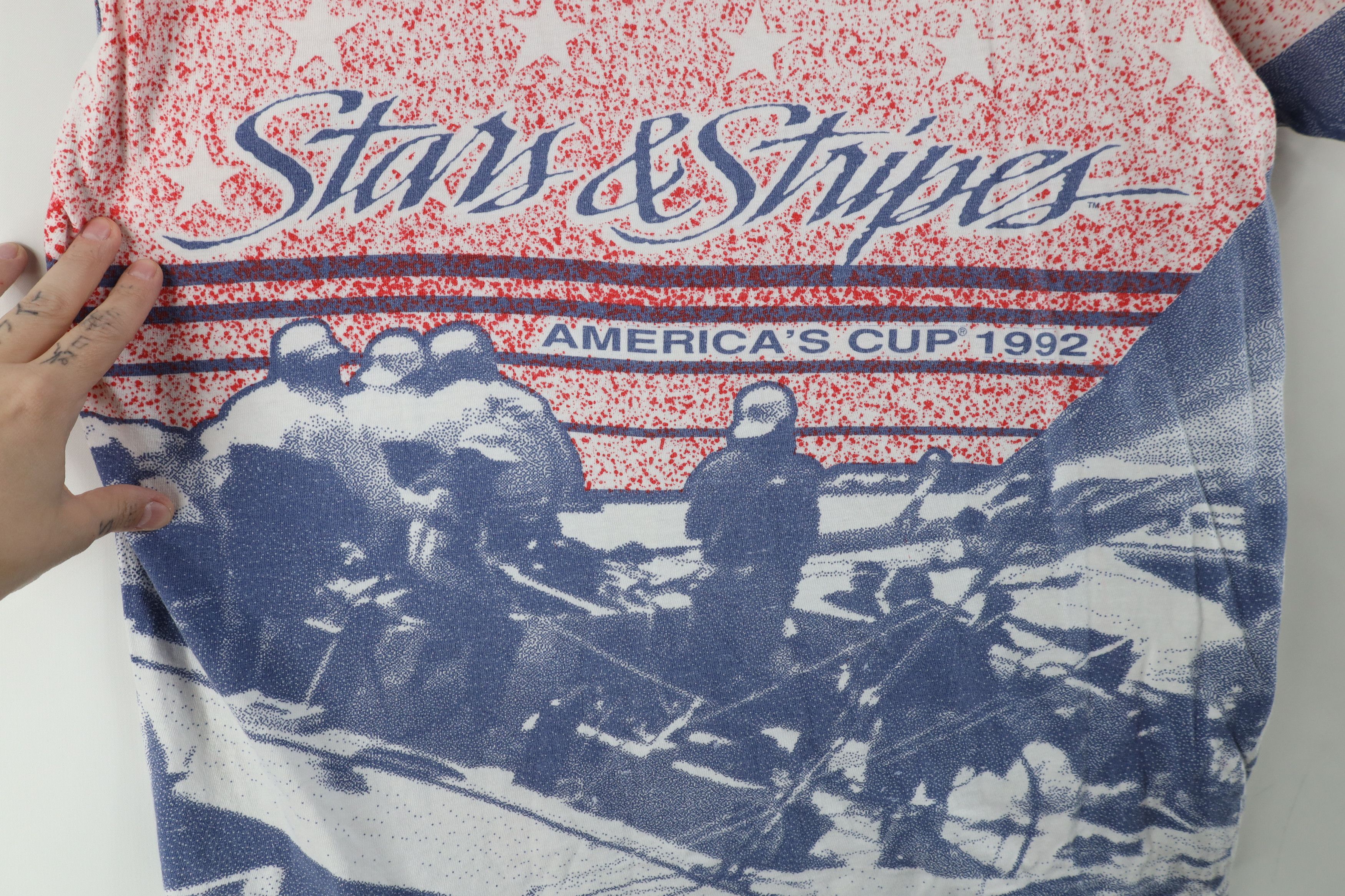 Vintage Vintage 90s Print Americas Cup Sailing Boat Race T-Shirt USA Size US L / EU 52-54 / 3 - 4 Thumbnail