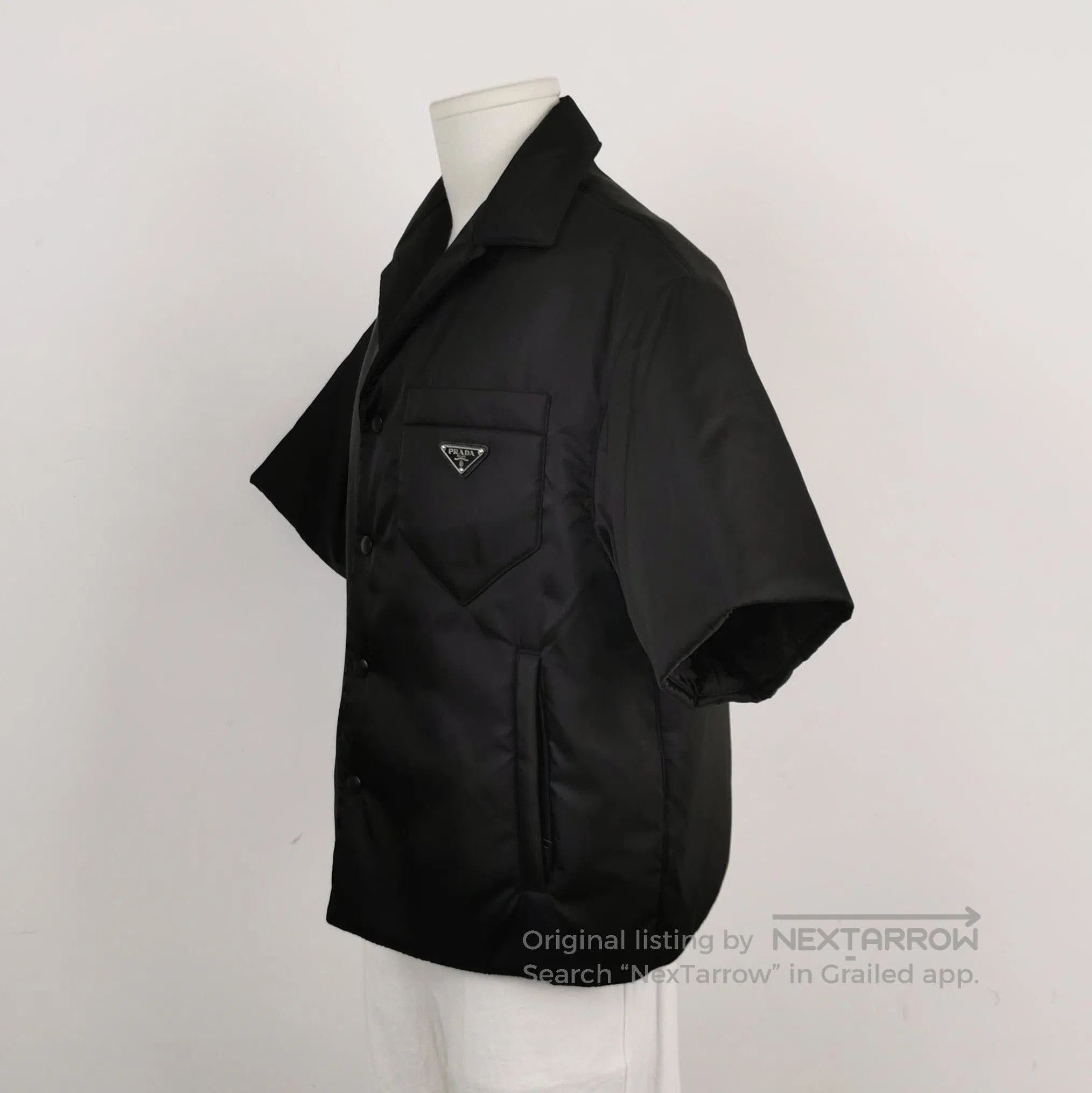 Prada Prada Black Logo Short Sleeve Cotton Jacket . Size US S / EU 44-46 / 1 - 1 Thumbnail