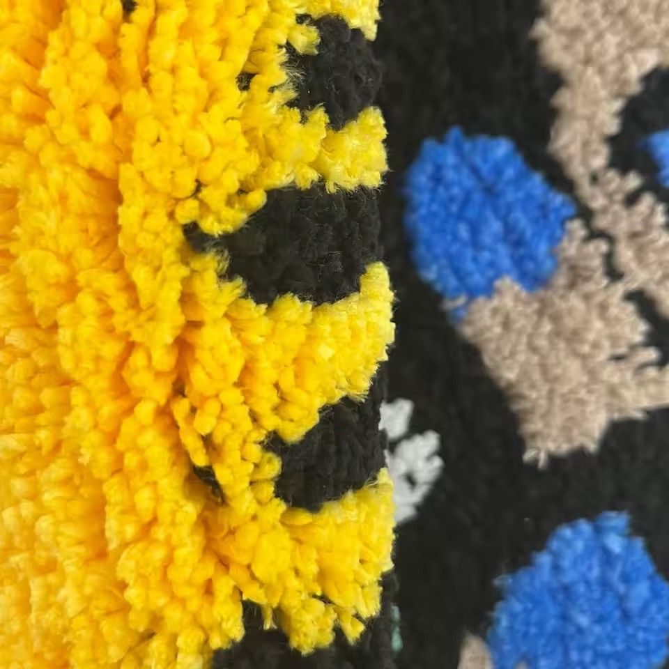 Japanese Brand 70 X 57 cm Yellow Lighter Don't Smoke Flocking Rug Size ONE SIZE - 5 Thumbnail