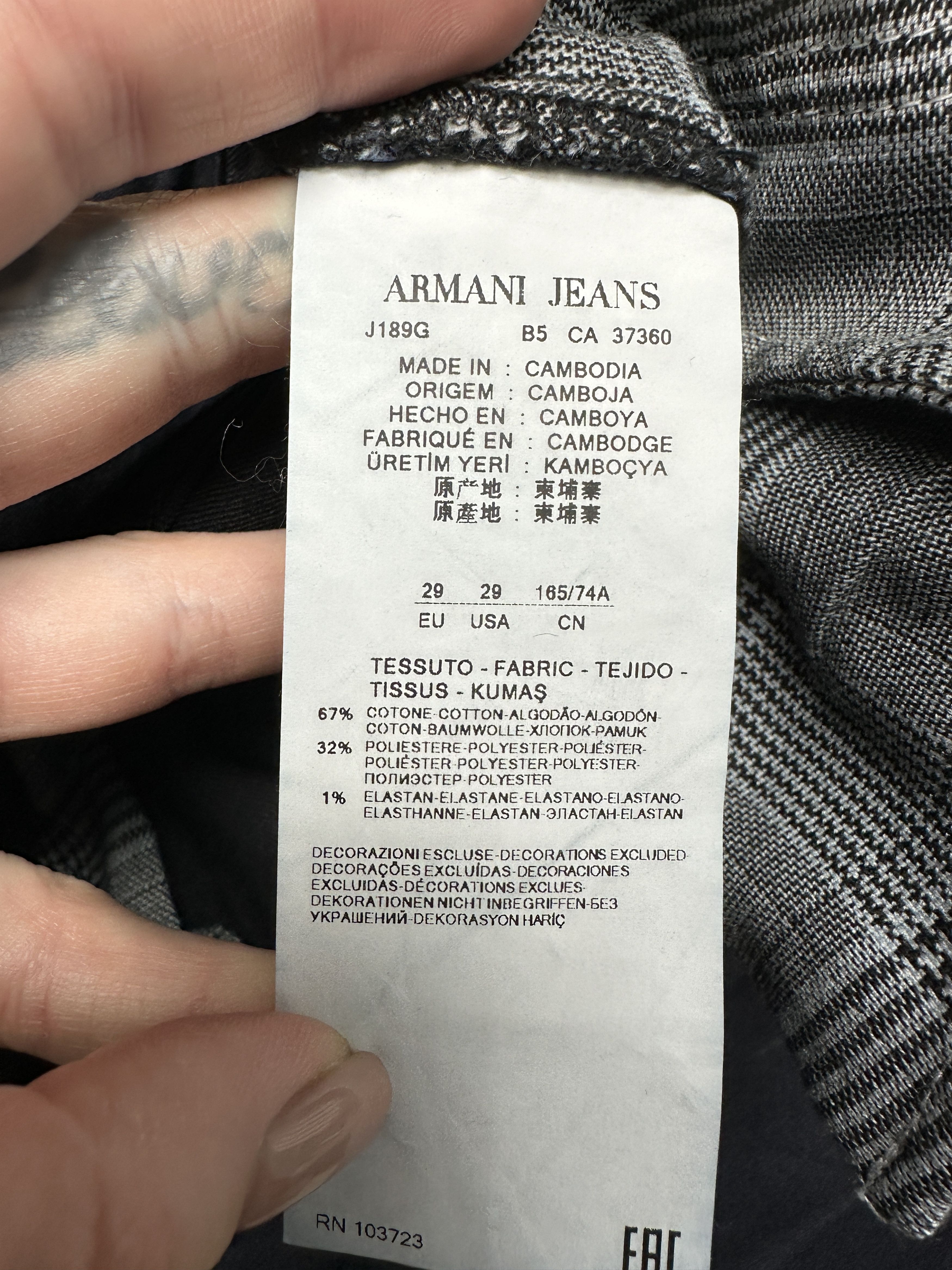 Armani Armani Jeans Mens Chino Pants Jeans Size US 29 - 8 Thumbnail
