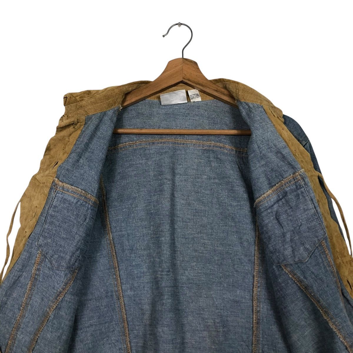 Japanese Brand 🔥VINTAGE DENIM BIKER JACKET LEATHER COLLAR CHICO’s KAPITAL Size US M / EU 48-50 / 2 - 16 Thumbnail