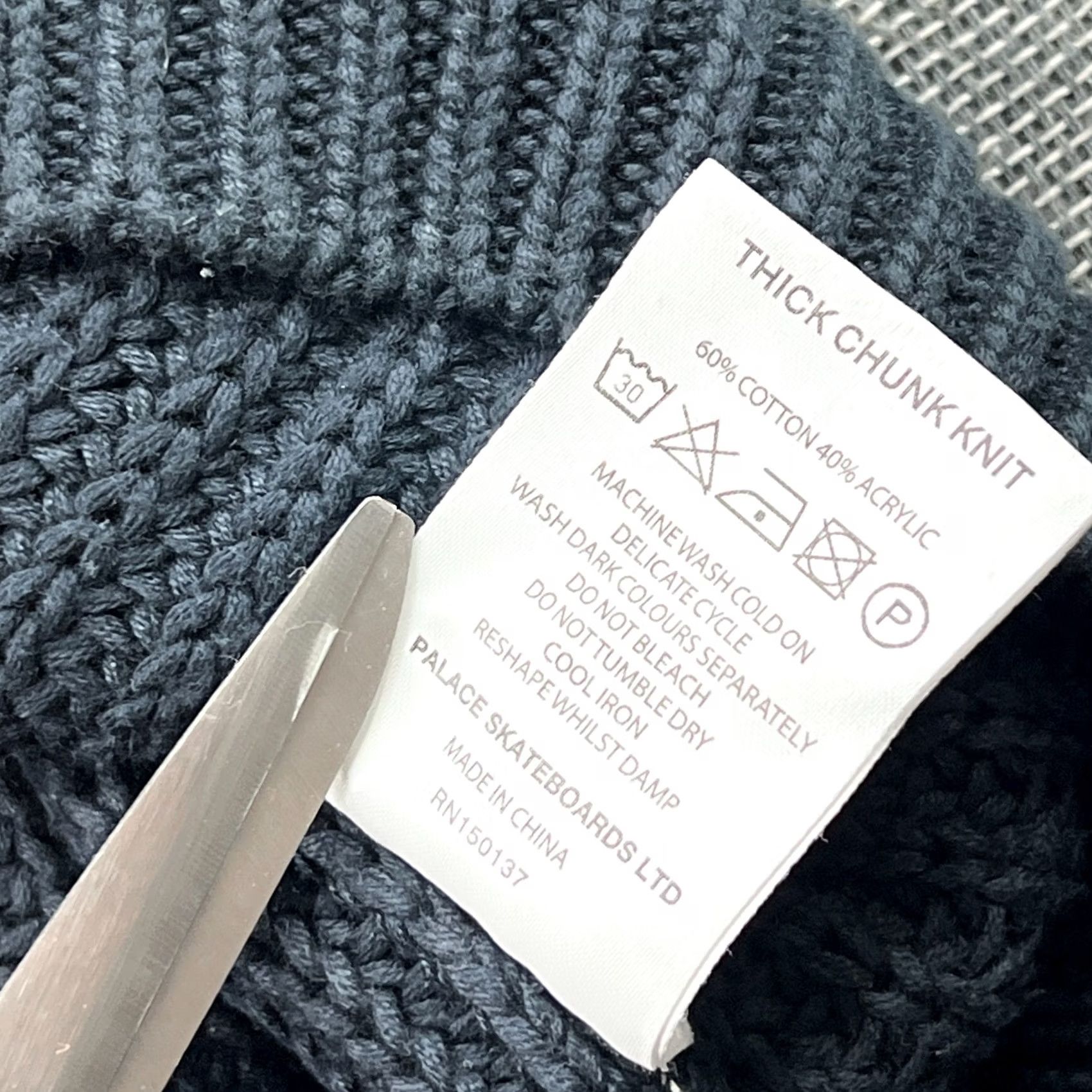 Palace Palace Thick Chunk Knit Sweater Mens M Navy Crewneck Knitted Heavy Cardigan Pullover Modern Knit Shirt Size US M / EU 48-50 / 2 - 7 Thumbnail