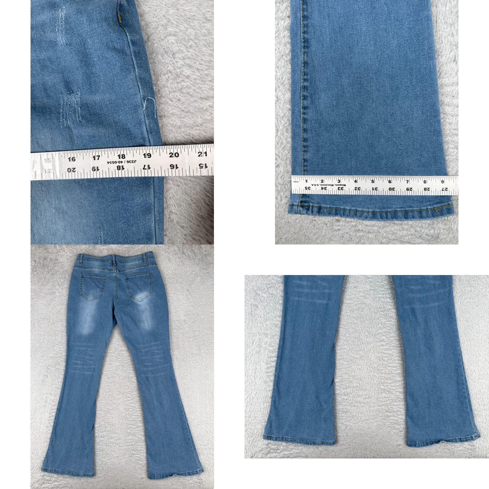 Vintage Jeans Women 30 Blue Denim Bootcut Flared Light Wash High Rise Cotton Blend 30x31 Size 30" / US 8 / IT 44 - 9 Thumbnail