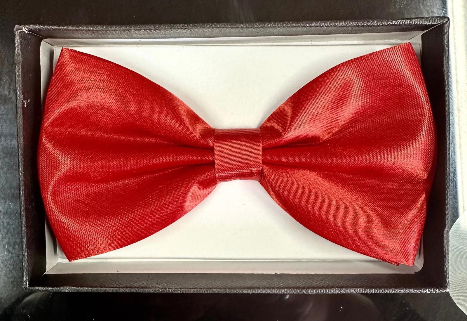 Designer Satin Bow Tie RED Adult Unisex Size ONE SIZE - 1 Preview