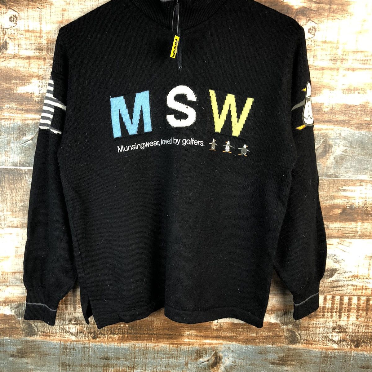 Homespun Knitwear × Japanese Brand × Vintage MSW munsingwear Black Knitwear sweatshirt #A1560 Size US S / EU 44-46 / 1 - 5 Thumbnail
