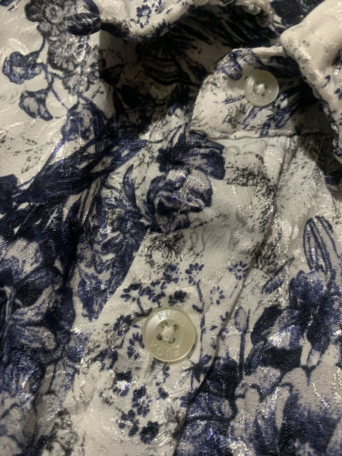 Other FUGA Floral Shirt Three-quarter Sleeve Silver Men's Size US S / EU 44-46 / 1 - 4 Thumbnail