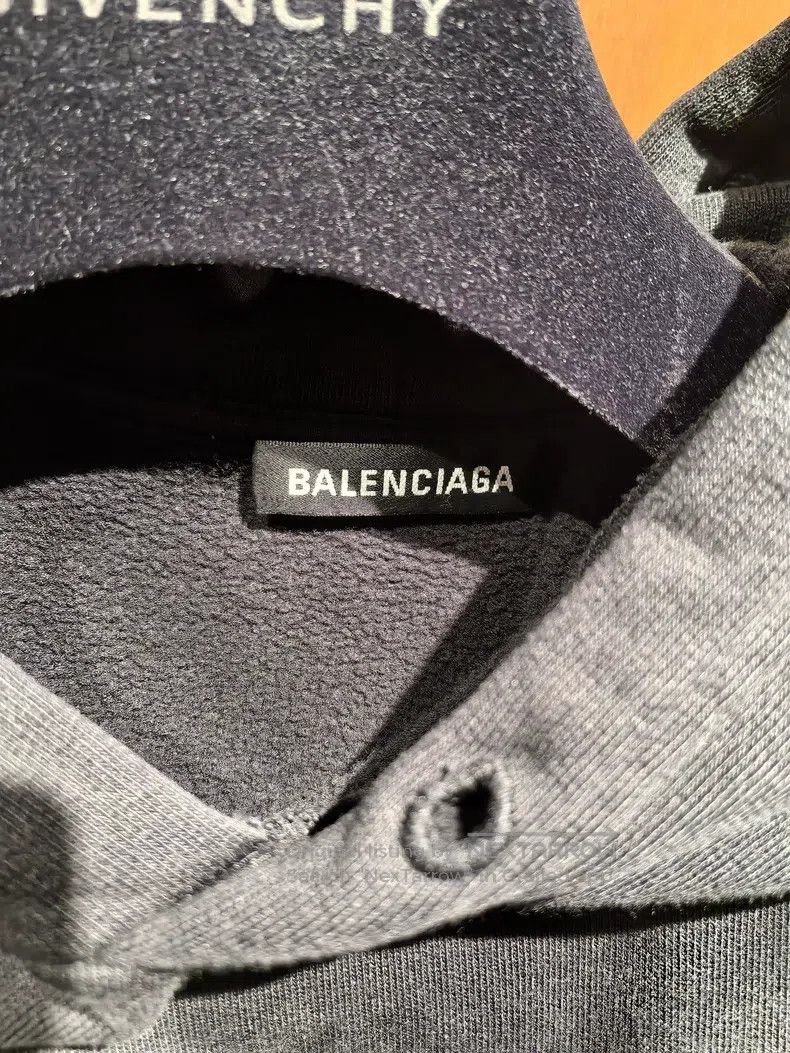 Balenciaga Balenciaga Black Hooded Fleece Sweatshirt Size US L / EU 52-54 / 3 - 2 Thumbnail