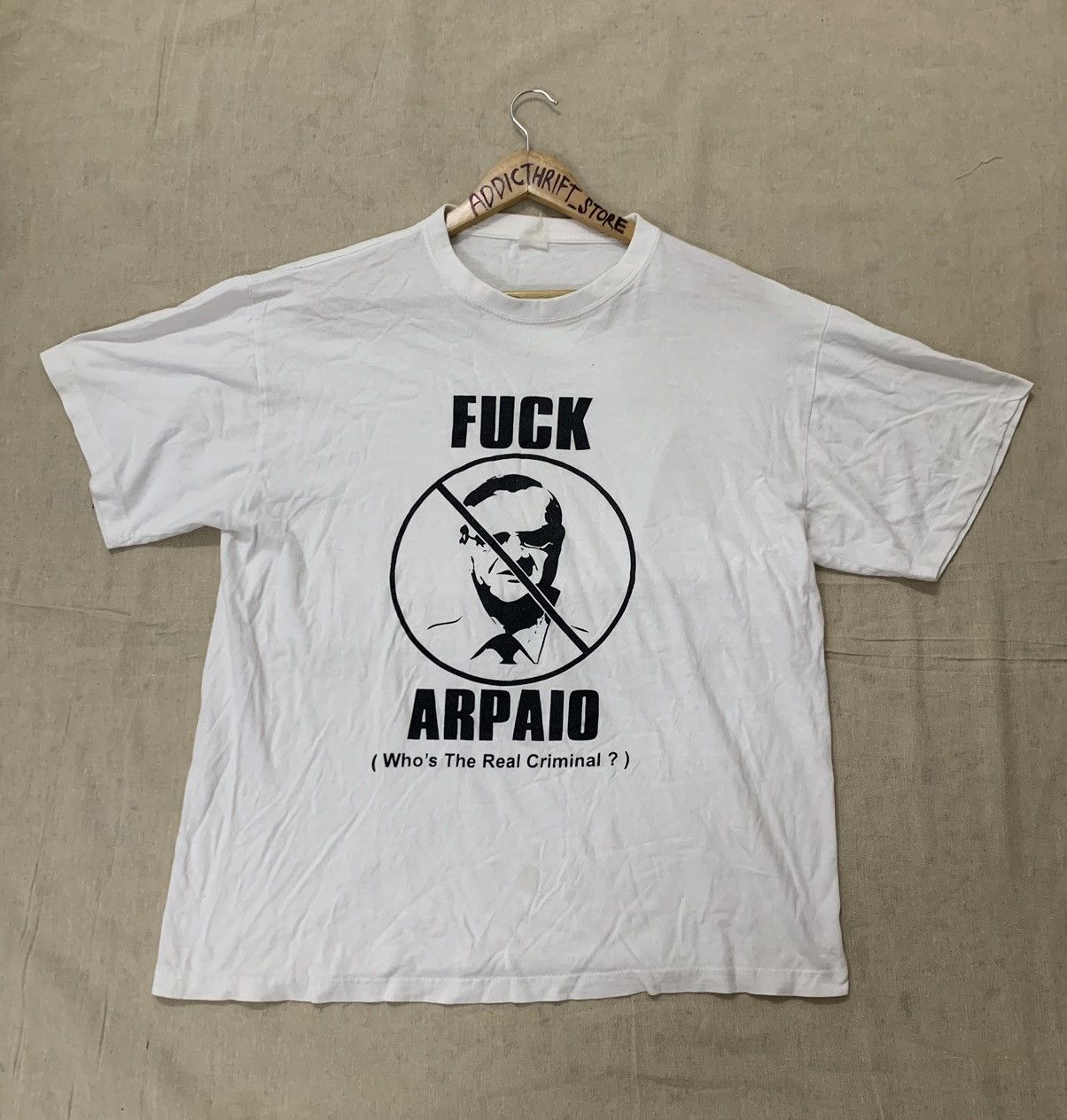 Vintage VINTAGE FUCK ARPAIO: “WHO’S THE REAL CRIMINAL ?” Size US XL / EU 56 / 4 - 1 Thumbnail