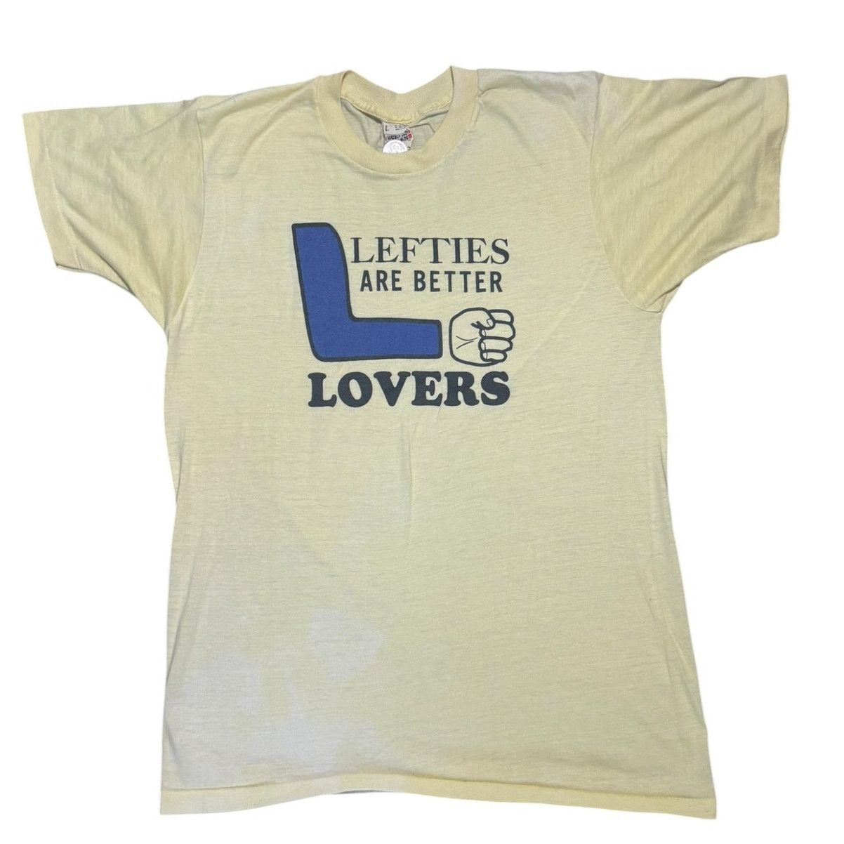 Vintage Vintage 80s Lefties Are Better Lovers Tee Screen Stars RARE Size US L / EU 52-54 / 3 - 1 Thumbnail