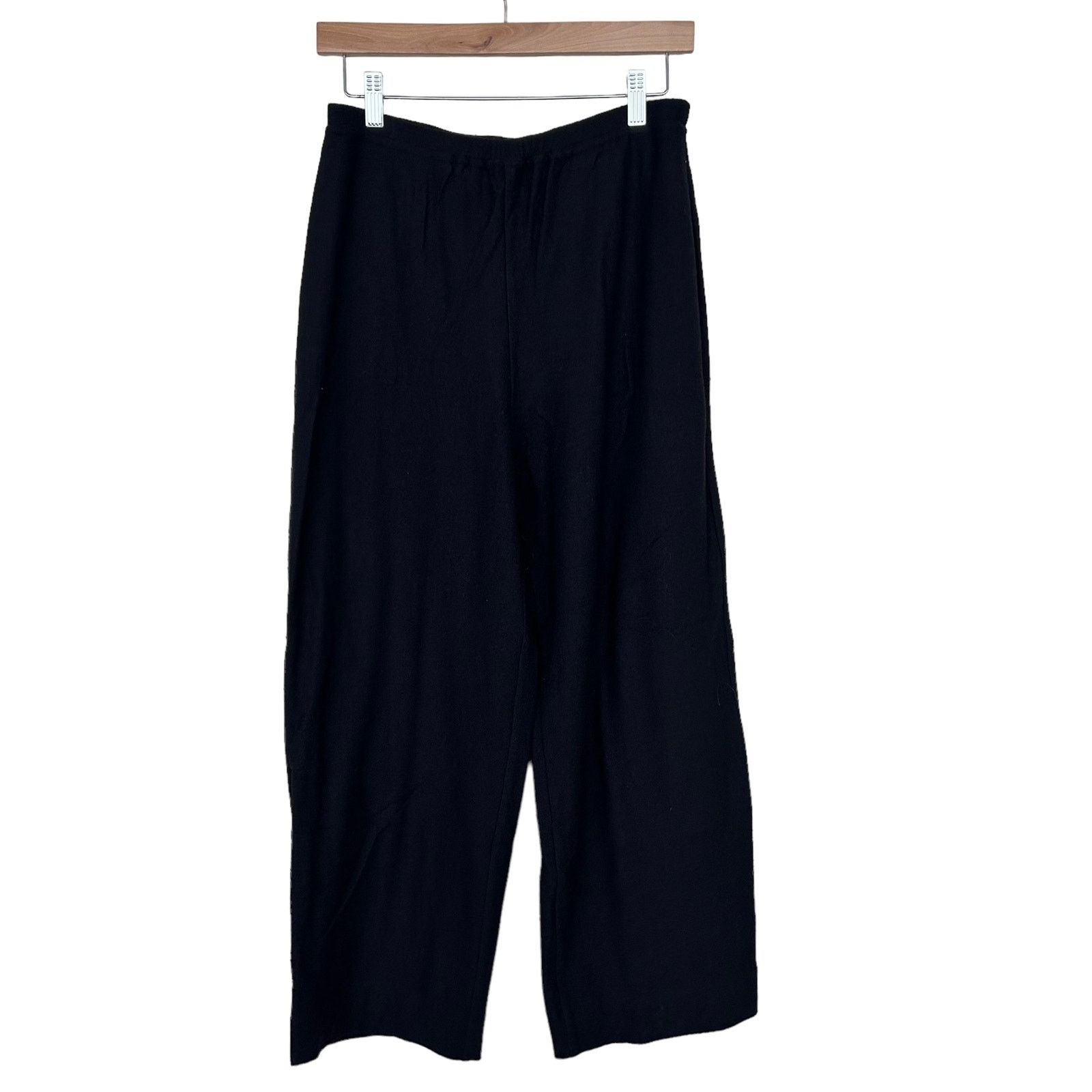 Eileen Fisher Eileen Fisher Black Wide Leg Pants Sz S Size 27" / US 4 / IT 40 - 1 Thumbnail