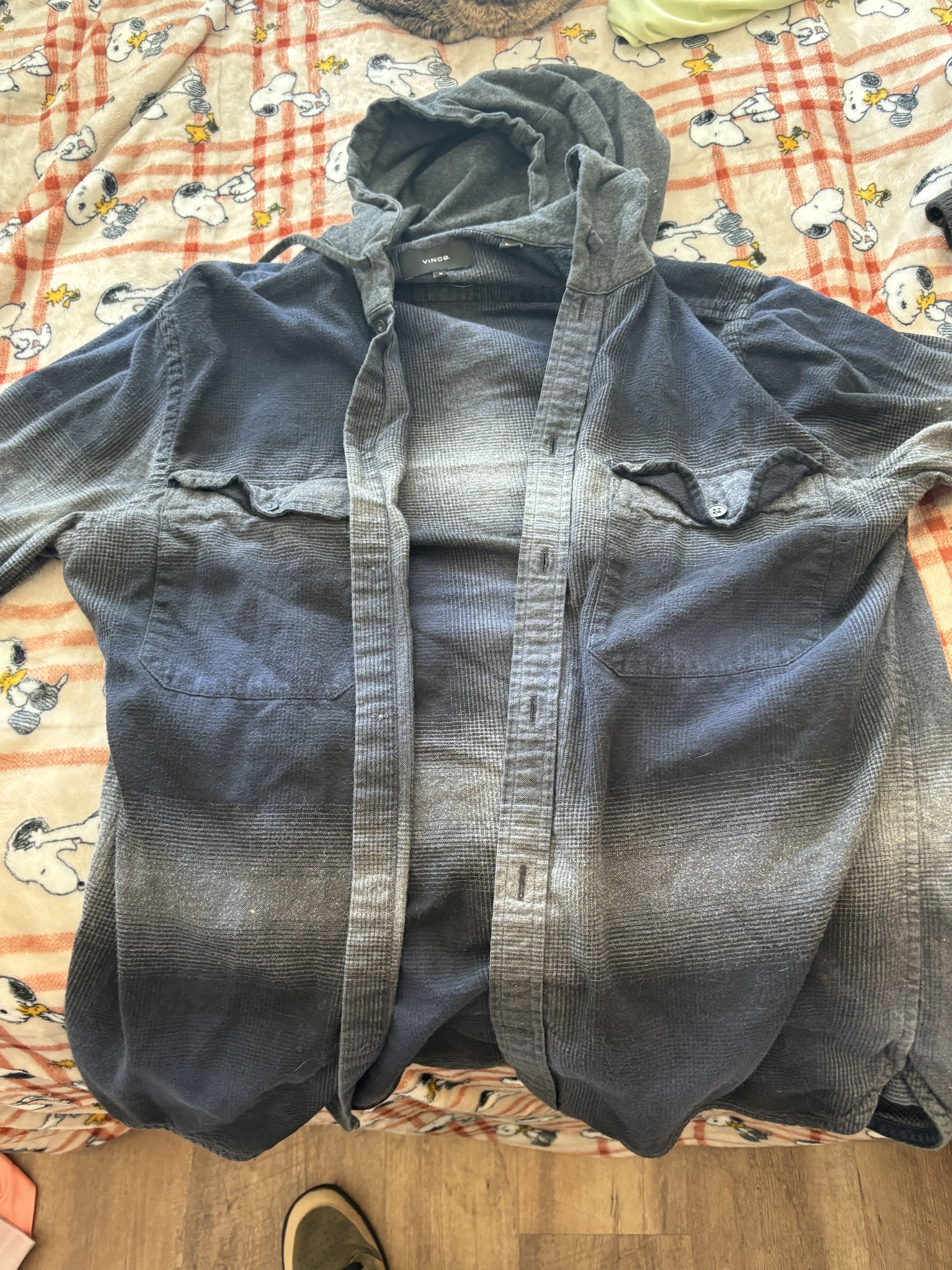 Vince Vince Hooded Flannel Sweatshirt Size US M / EU 48-50 / 2 - 1 Thumbnail