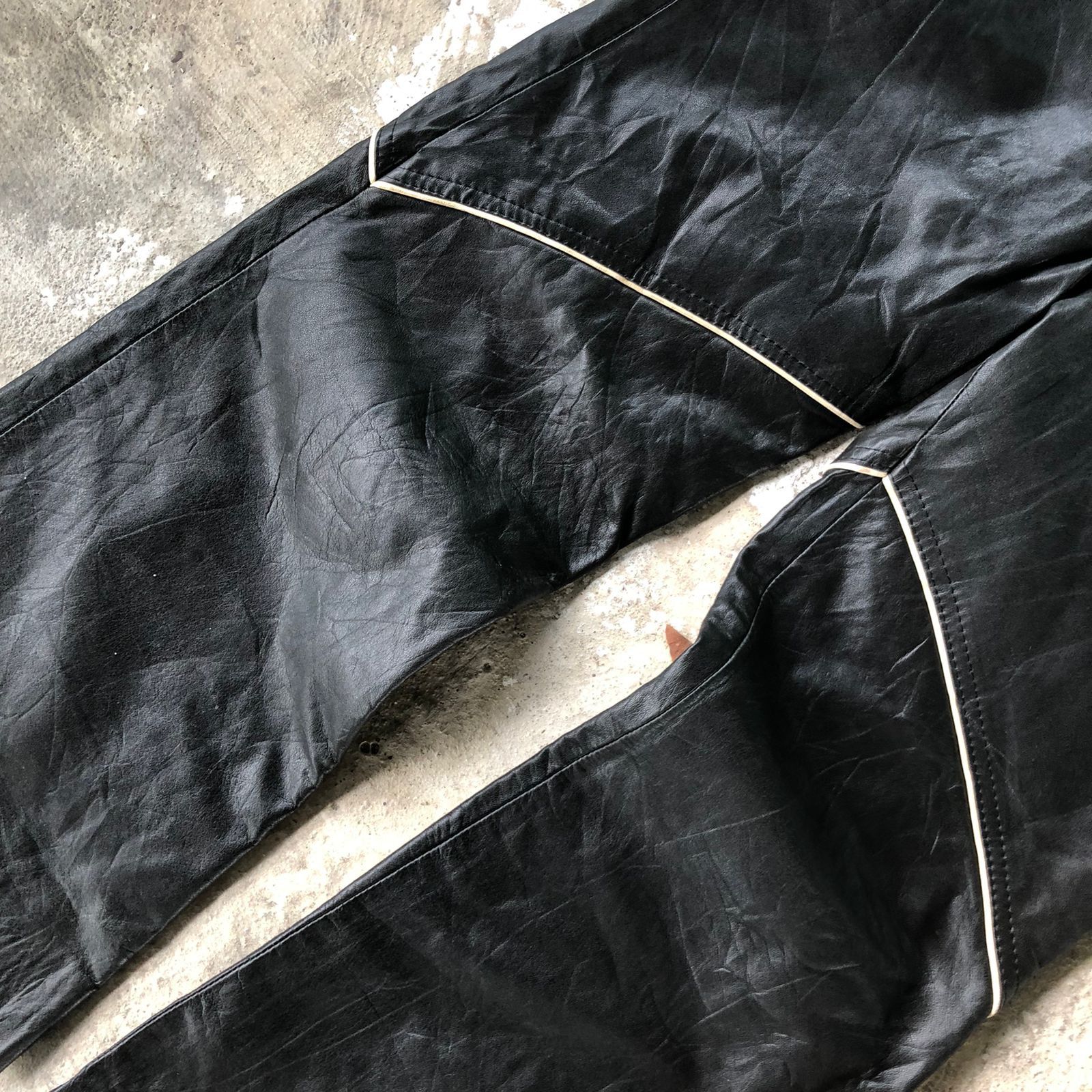 If Six Was Nine × Le Grande Bleu (L.G.B.) Carpe Diem Rider Flared Leather Pants Style Size US 27 - 4 Thumbnail