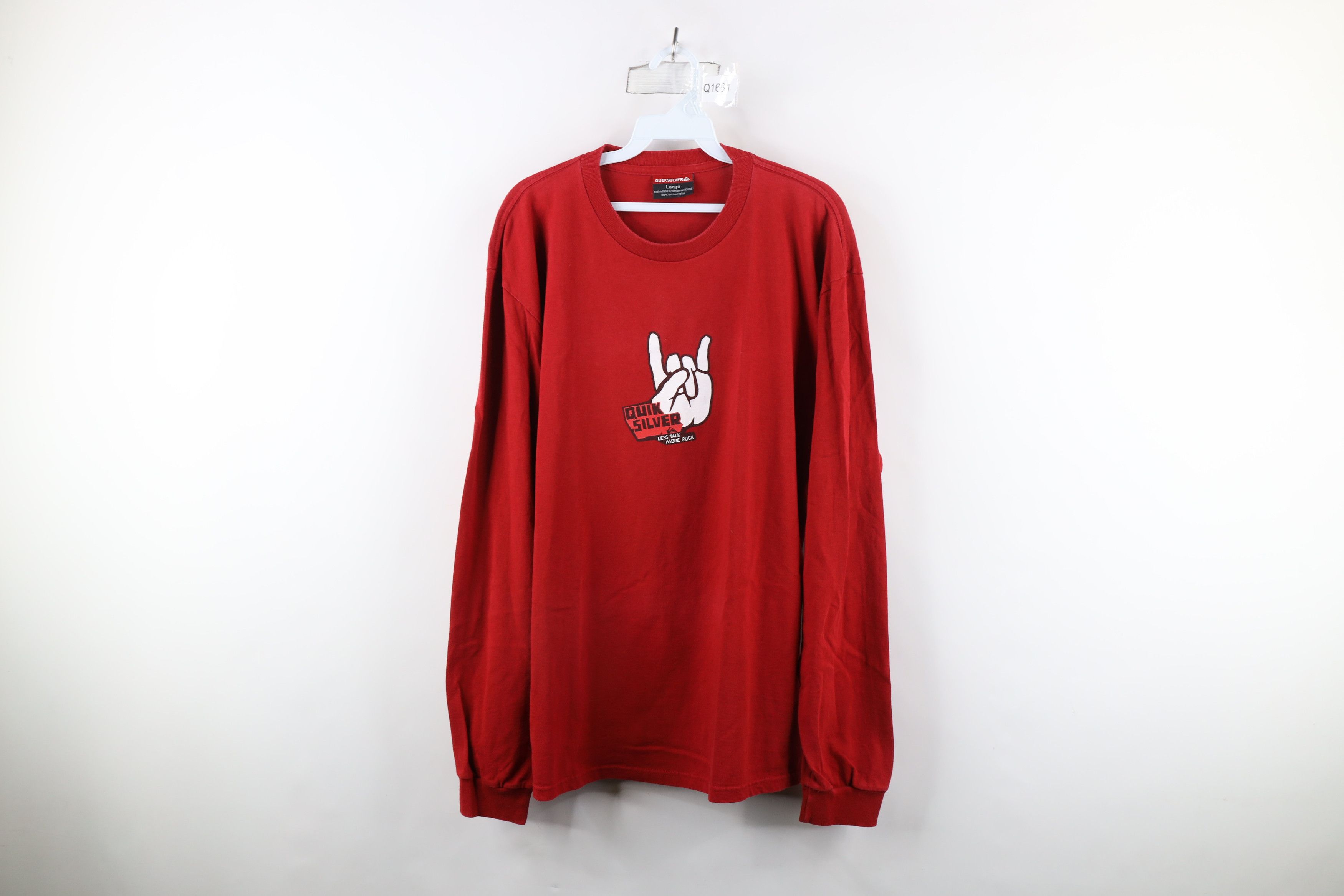 Quiksilver × Vintage Vintage 90s Quiksilver Surfing Less Talk More Rock T-Shirt Size US L / EU 52-54 / 3 - 1 Thumbnail