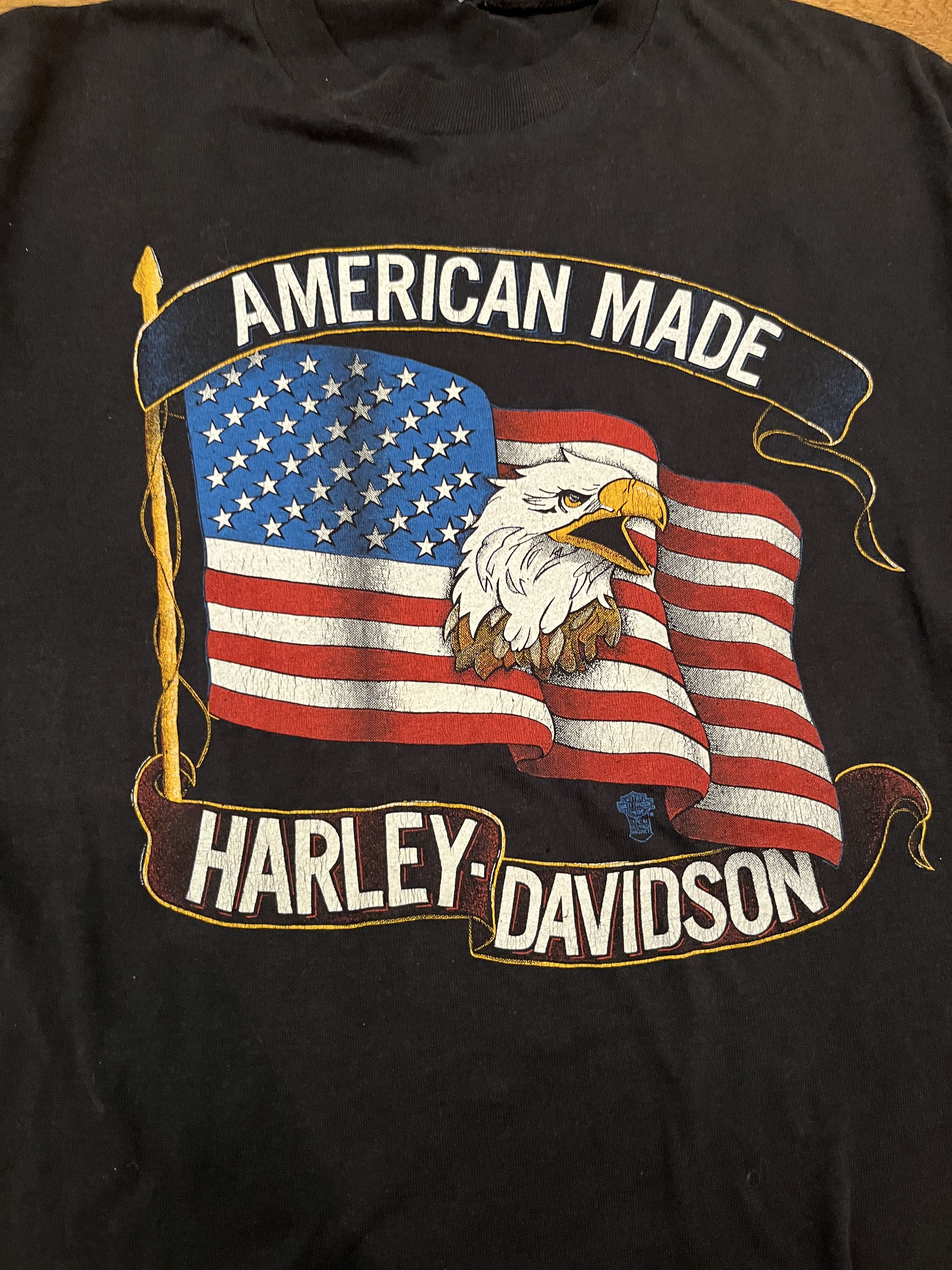 Harley Davidson Rare Vintage 80s Harley-Davidson Single Stitch Eagle Tee Size US L / EU 52-54 / 3 - 2 Thumbnail