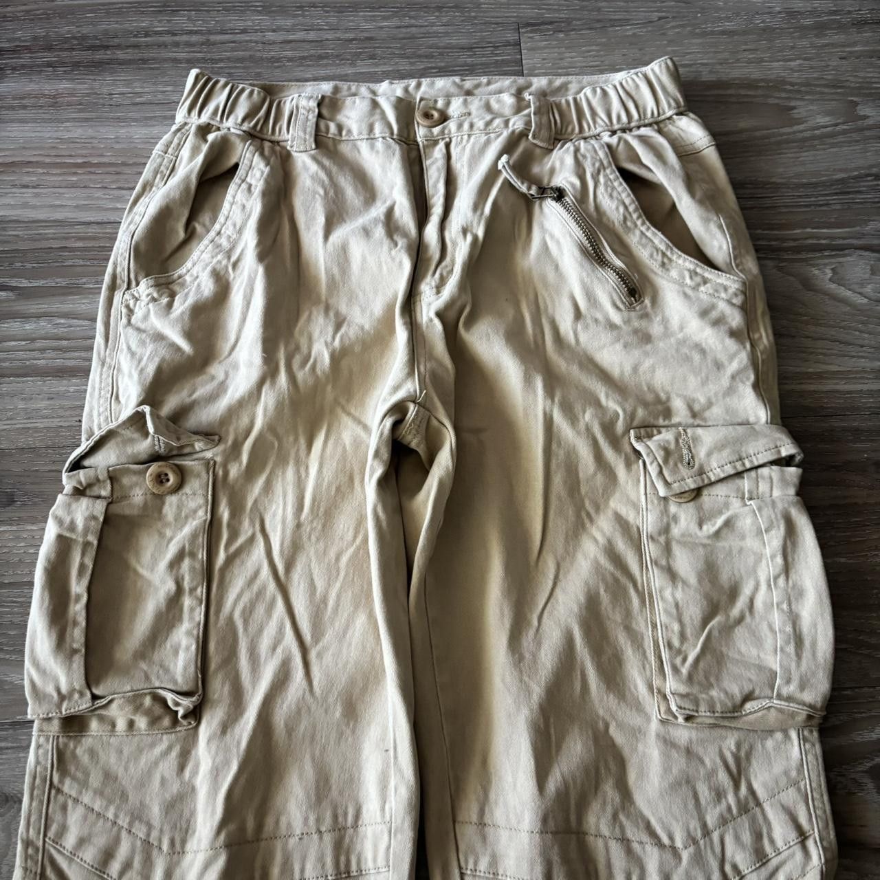 Vintage Crazy Vintage Y2K/2000s Khaki Tan Streetwear Skater Double Cargo Pants! 29x30 Size US 29 - 5 Thumbnail