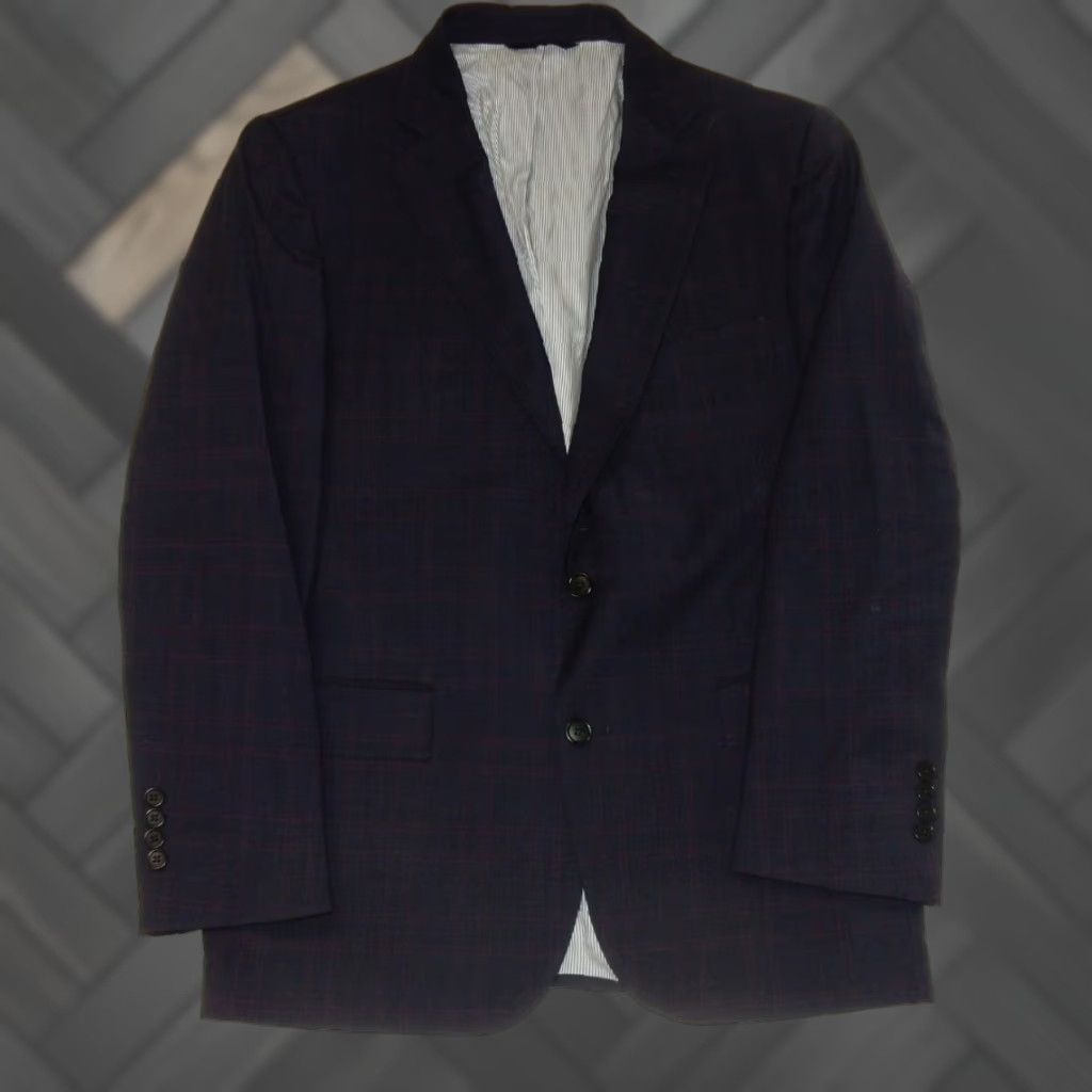 Brooks Brothers Blazer Coat Wool Plaid 41R Men Blue Size 41 Regular 2 Button 2 Vent Jacket