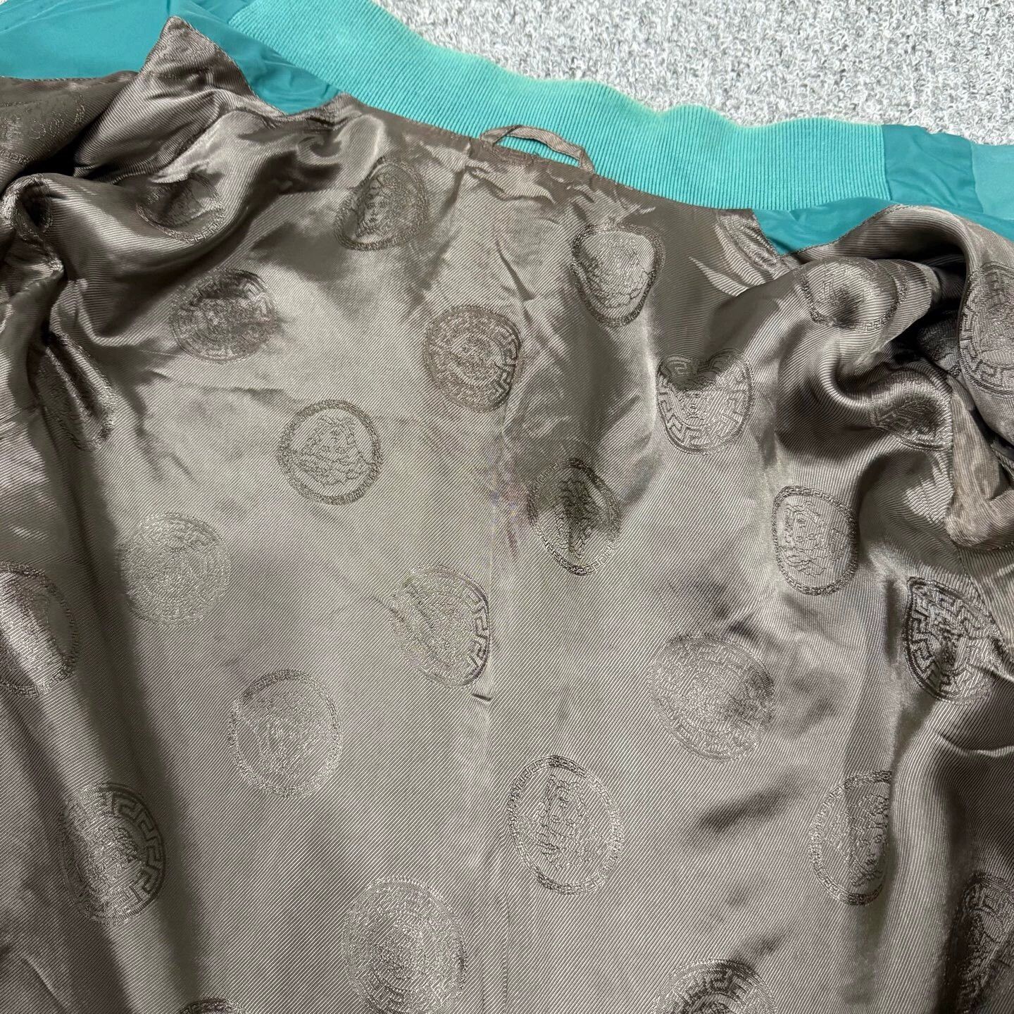 Versace Versace Teal Collar Leather Nylon Jacket 48 9/10 Size US M / EU 48-50 / 2 - 3 Thumbnail