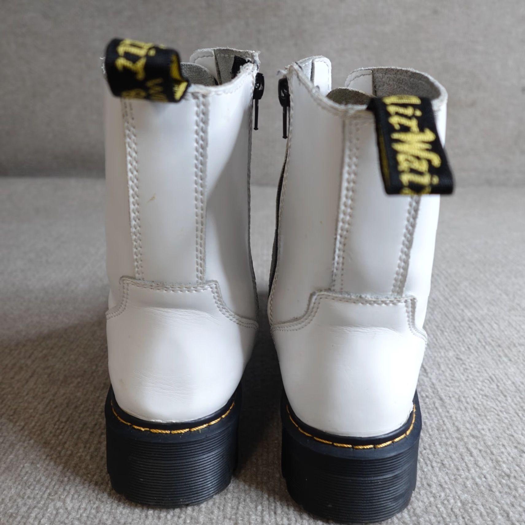 Dr. Martens Dr. Martens Boots Womens 10 White Side Zip 1460 Jadon Platform Made in England Size US 10 / IT 40 - 4 Thumbnail