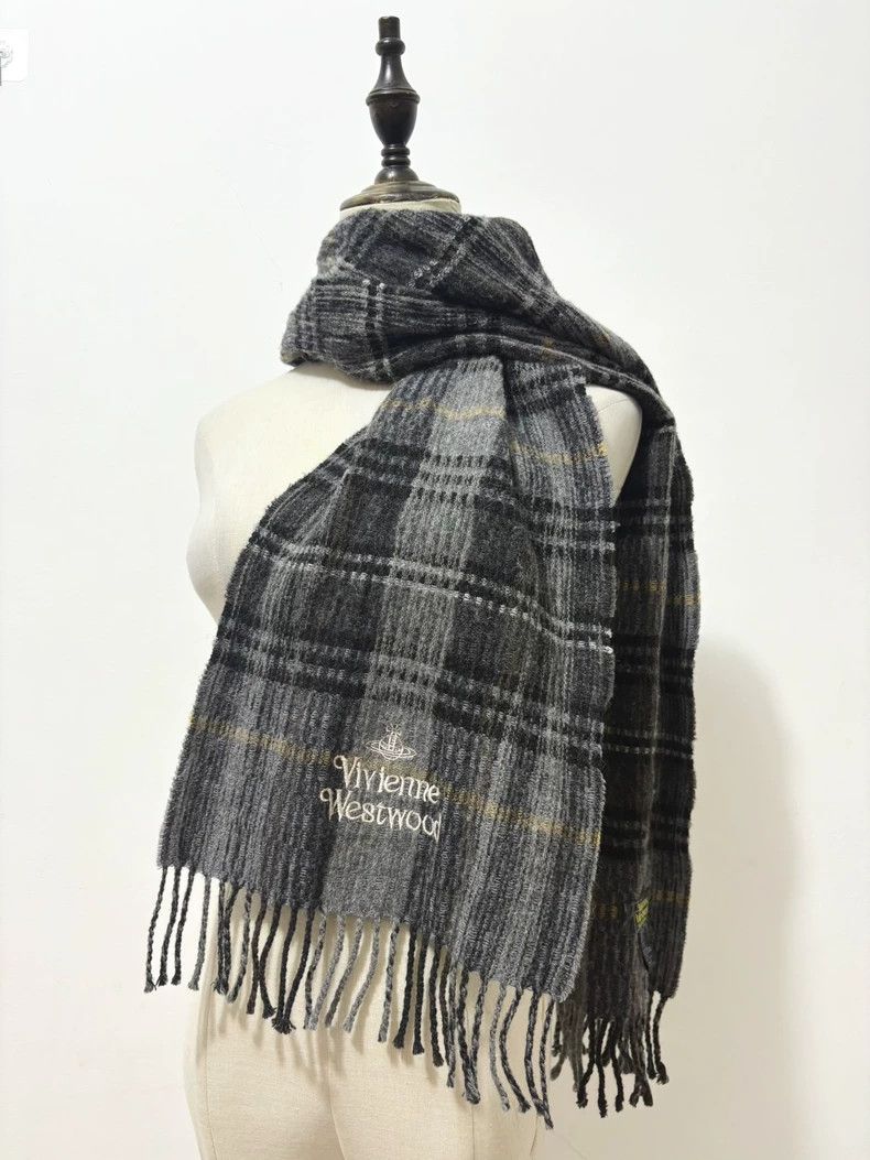 Vivienne Westwood Vivienne Westwood Gray checkered scarf Size ONE SIZE - 2 Thumbnail