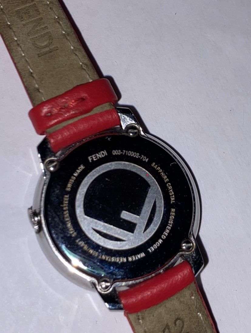 Fendi Fendi Run Away 28mm White Dial Red Strap Watch Size ONE SIZE - 3 Thumbnail