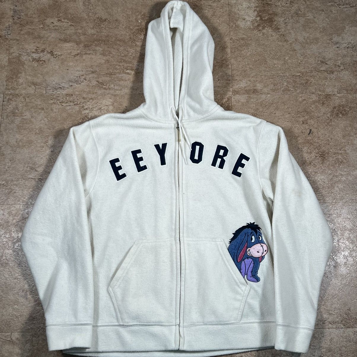 Disney × Vintage Disney Winnie the Pooh Eeyore Cream Zip Up Hoodie Fleece Size M / US 6-8 / IT 42-44 - 1 Thumbnail
