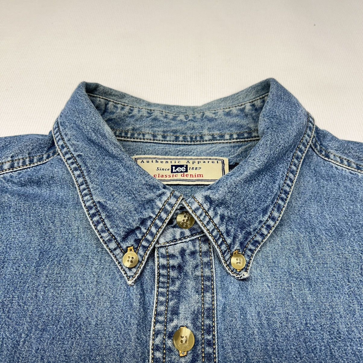 Lee × Vintage VTG Lee Denim Shirt Blue Button Down Embroidered Divco Size US XXL / EU 58 / 5 - 8 Thumbnail